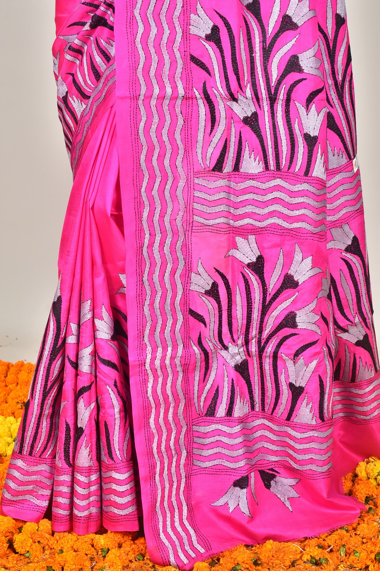 BANGALORE SILK  KANTHA SAREE Thumbnail