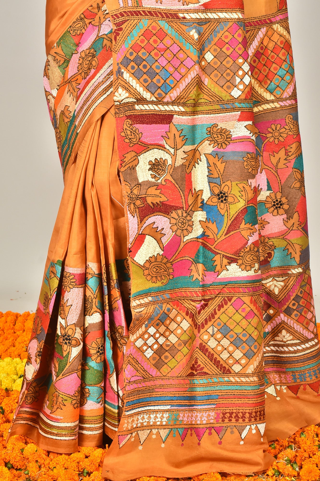 BANGALORE SILK  KANTHA SAREE Thumbnail