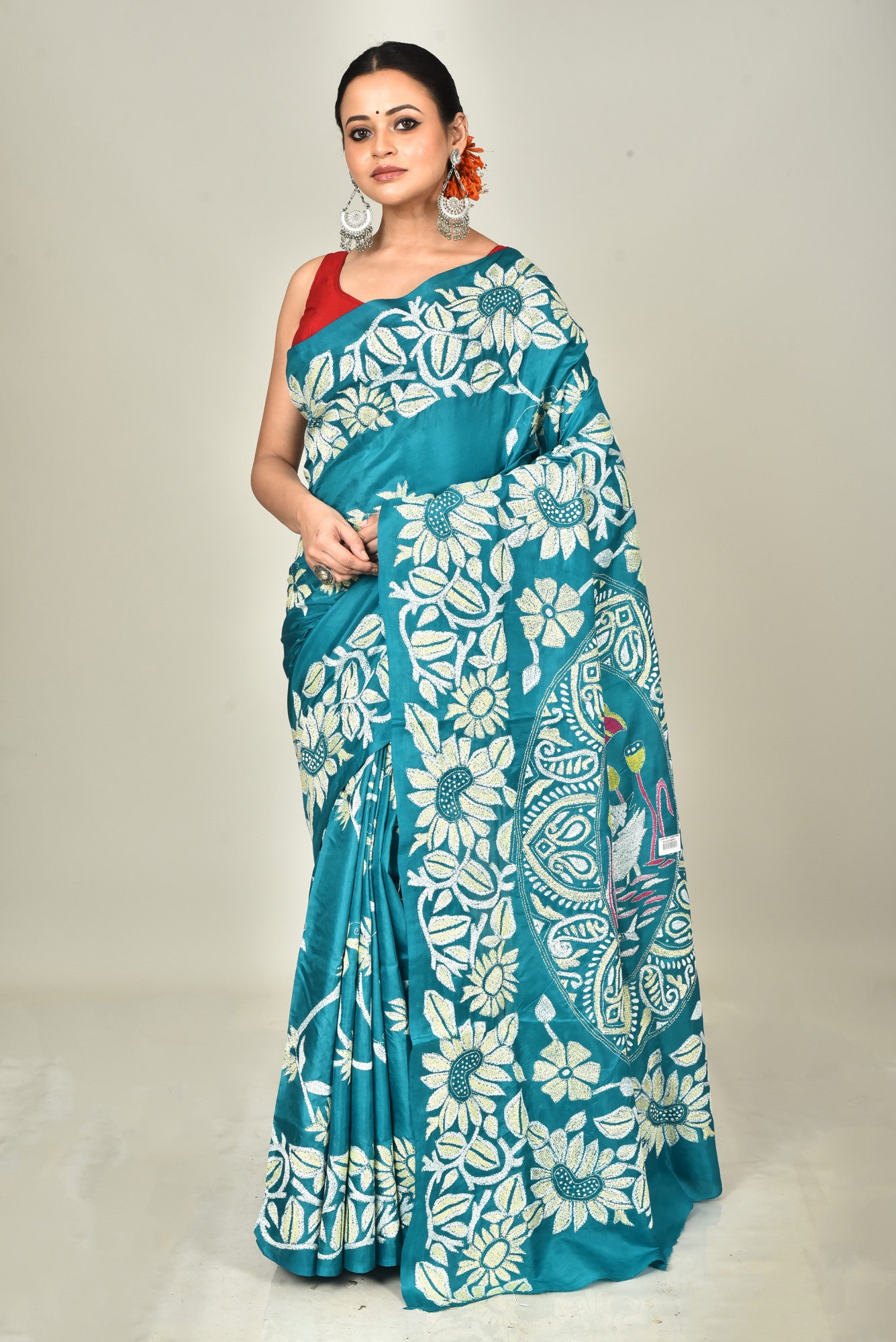 BANGALORE SILK KANTHA SAREE