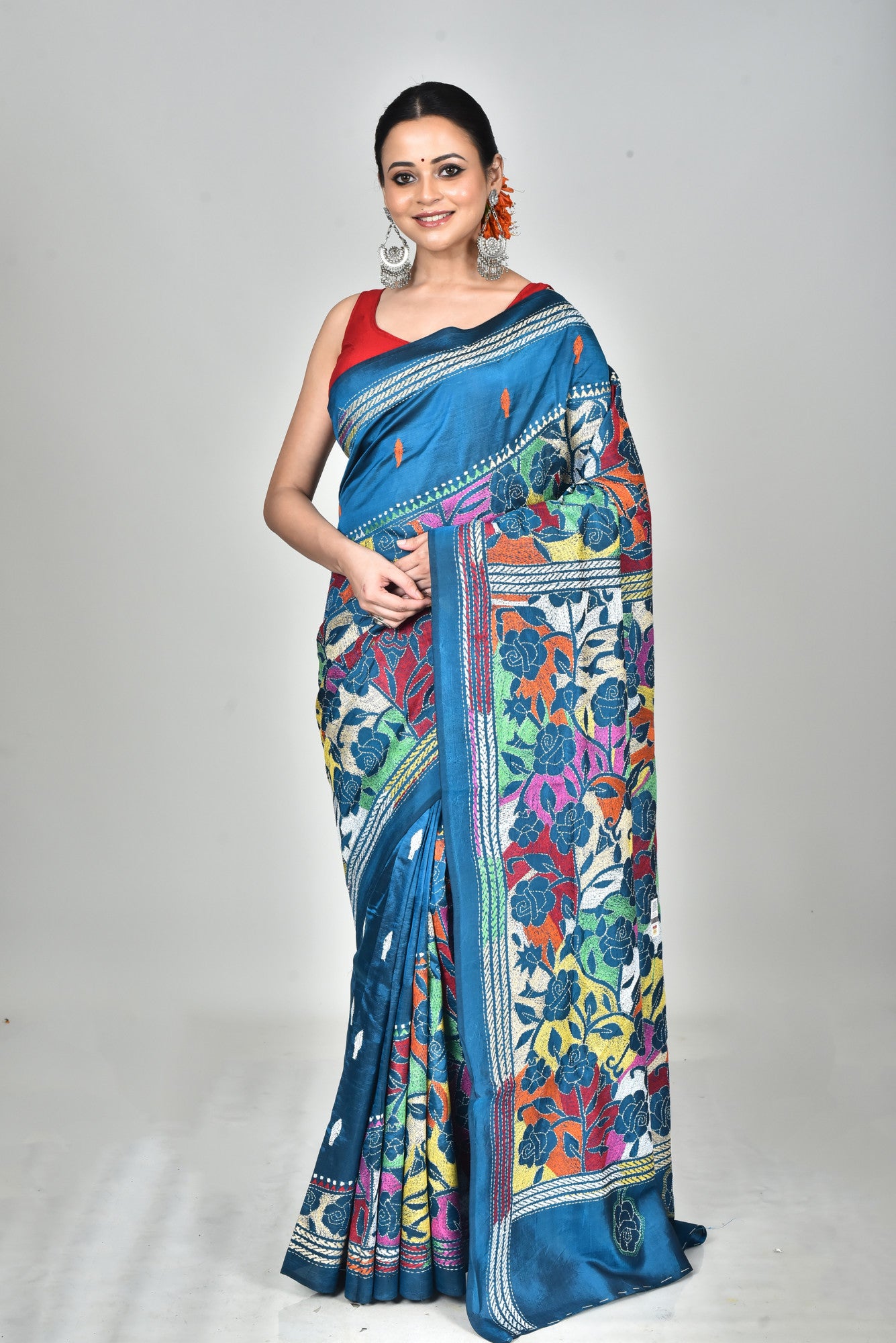 BANGALORE SILK KANTHA SAREE