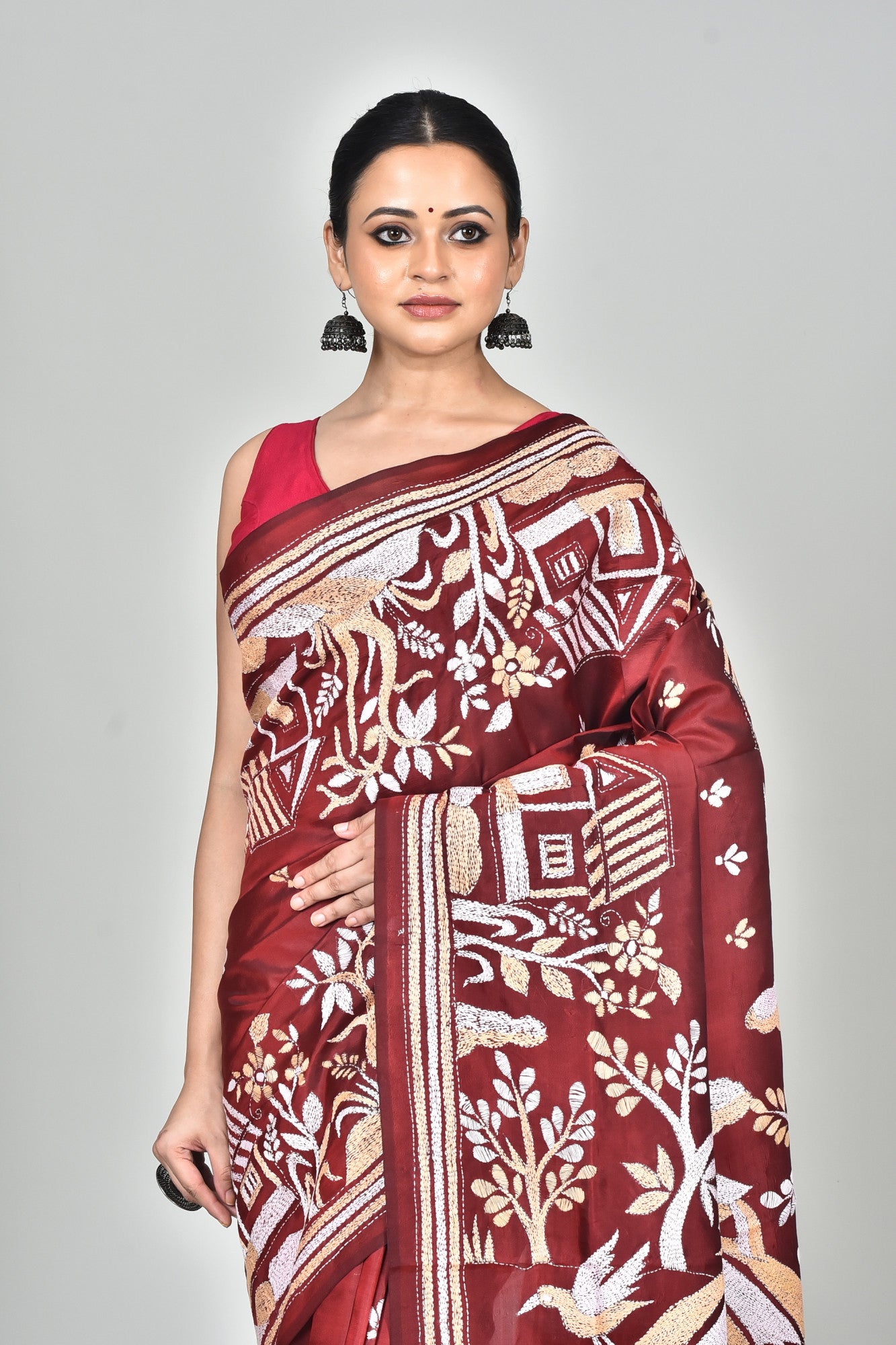 BANGALORE SILK KANTHA SAREE Thumbnail