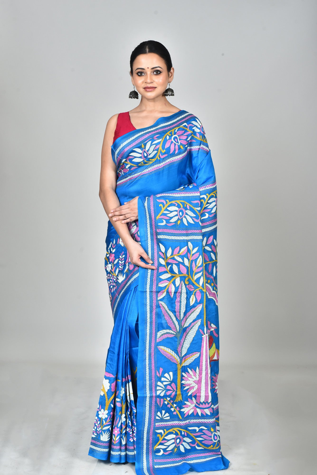 BANGALORE SILK KANTHA SAREE