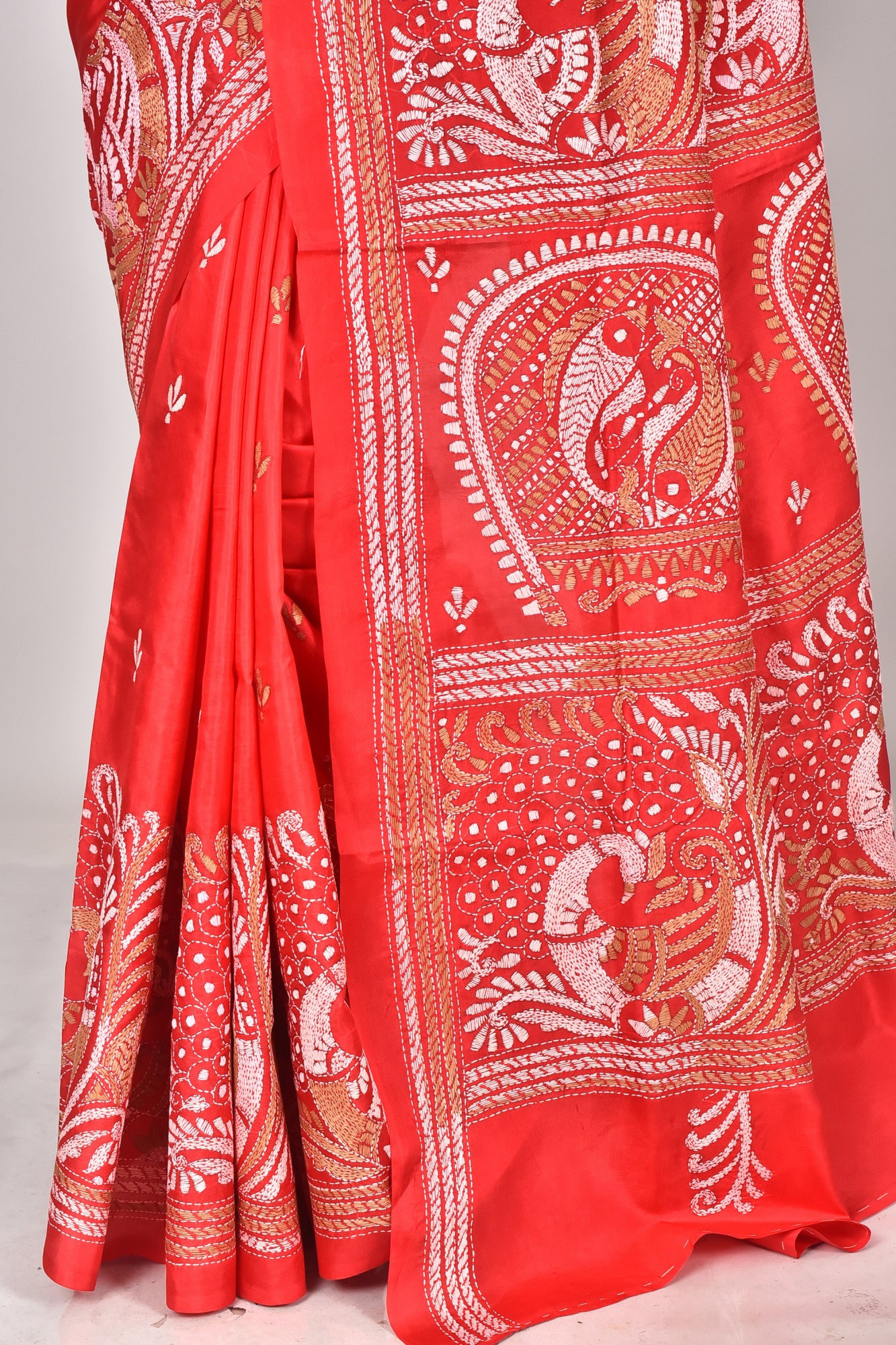 BANGALORE SILK REVERSE KANTHA SAREE Thumbnail