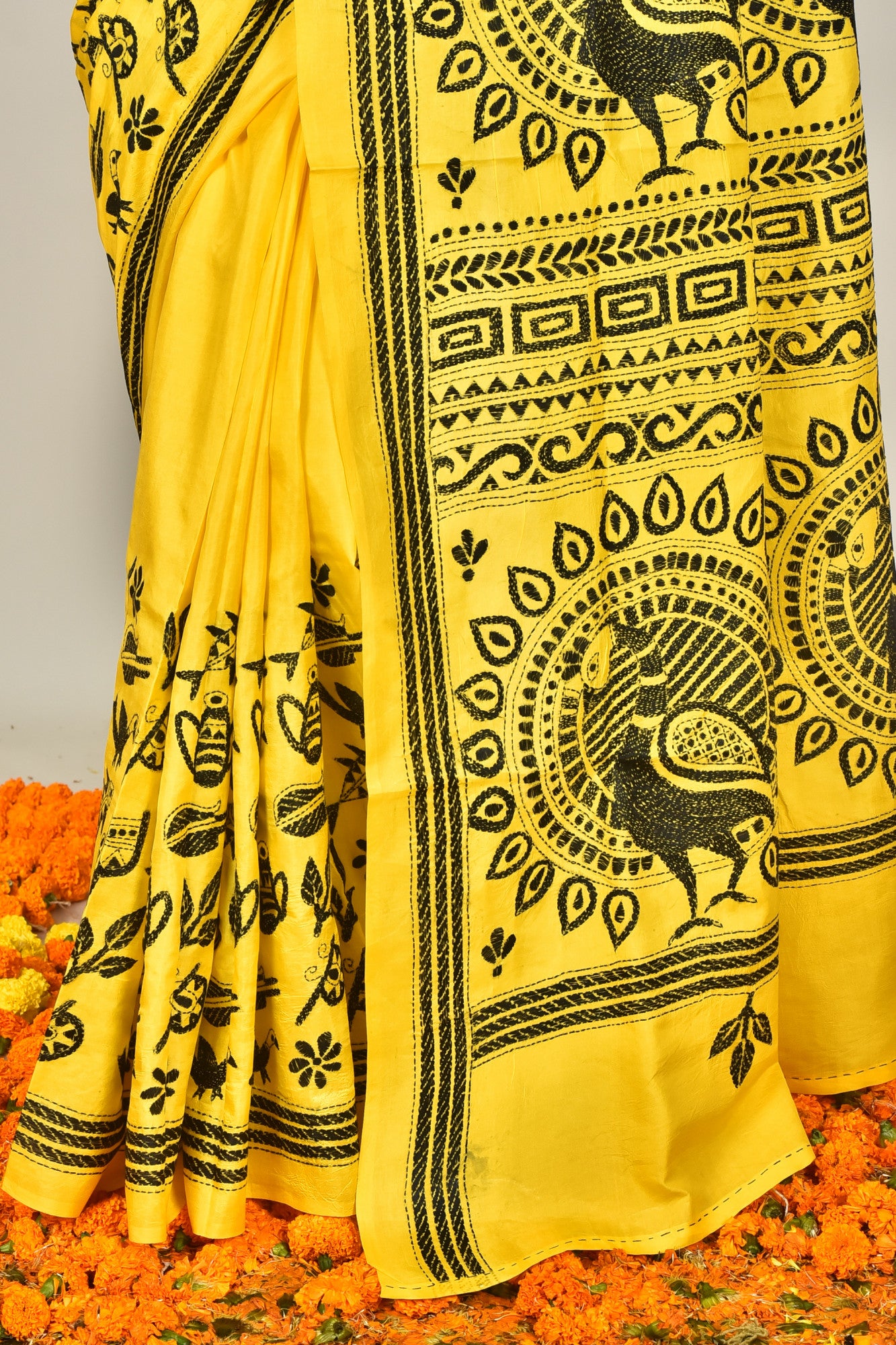 BANGALORE SILK REVERSE KANTHA SAREE Thumbnail