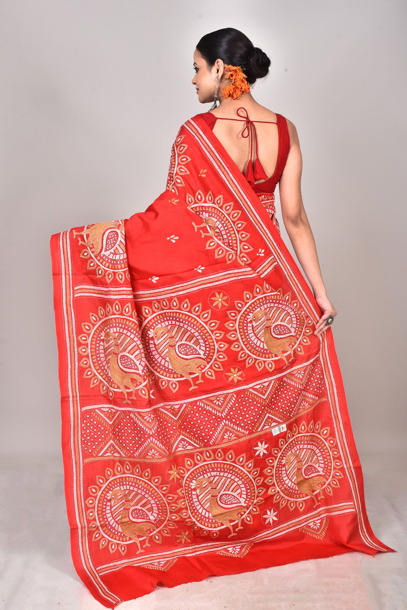 BANGALORE SILK REVERSE KANTHA SAREE Thumbnail