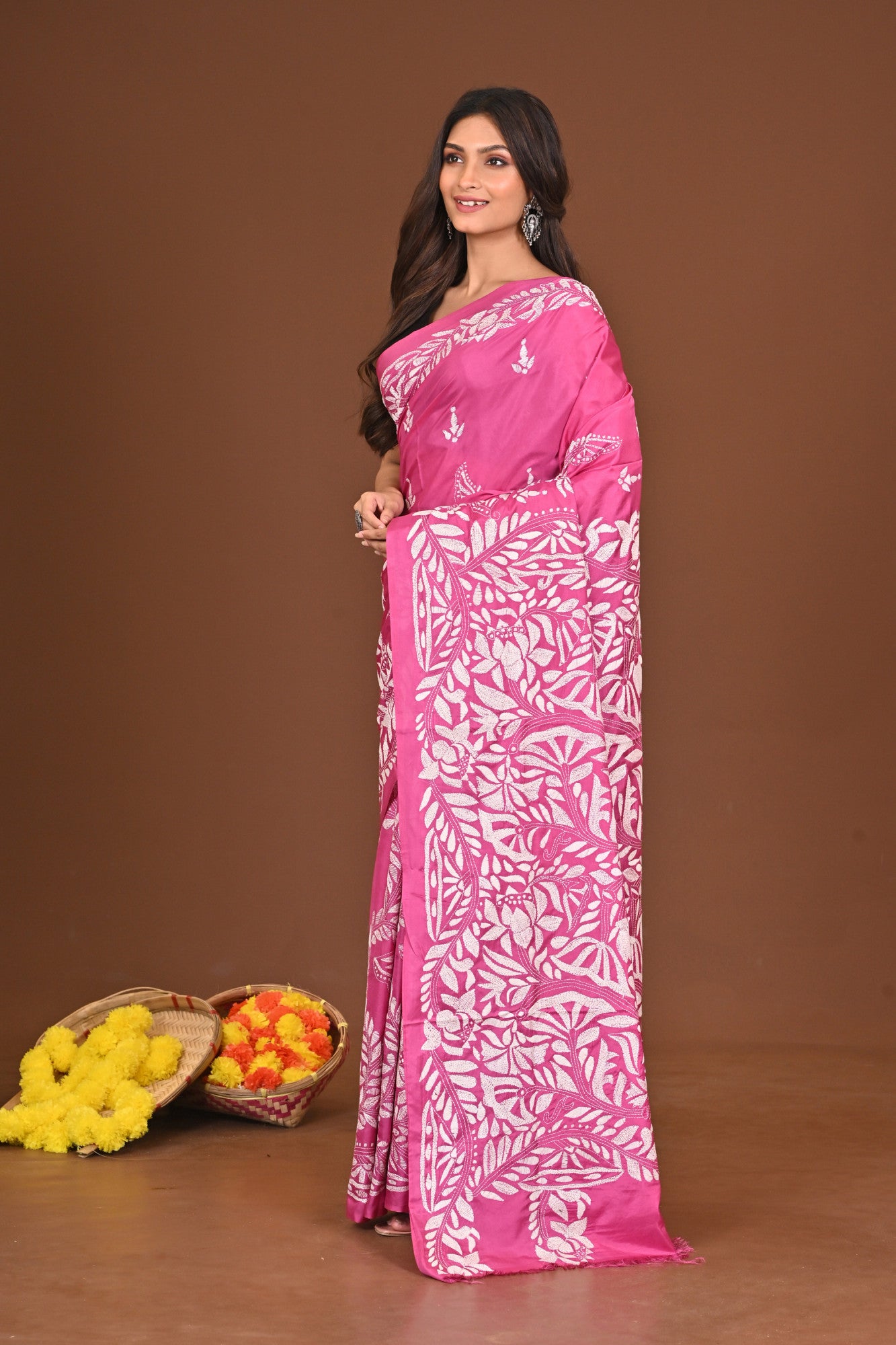 BHORERKOMOL BLENDED SILK KANTHA SAREE Thumbnail