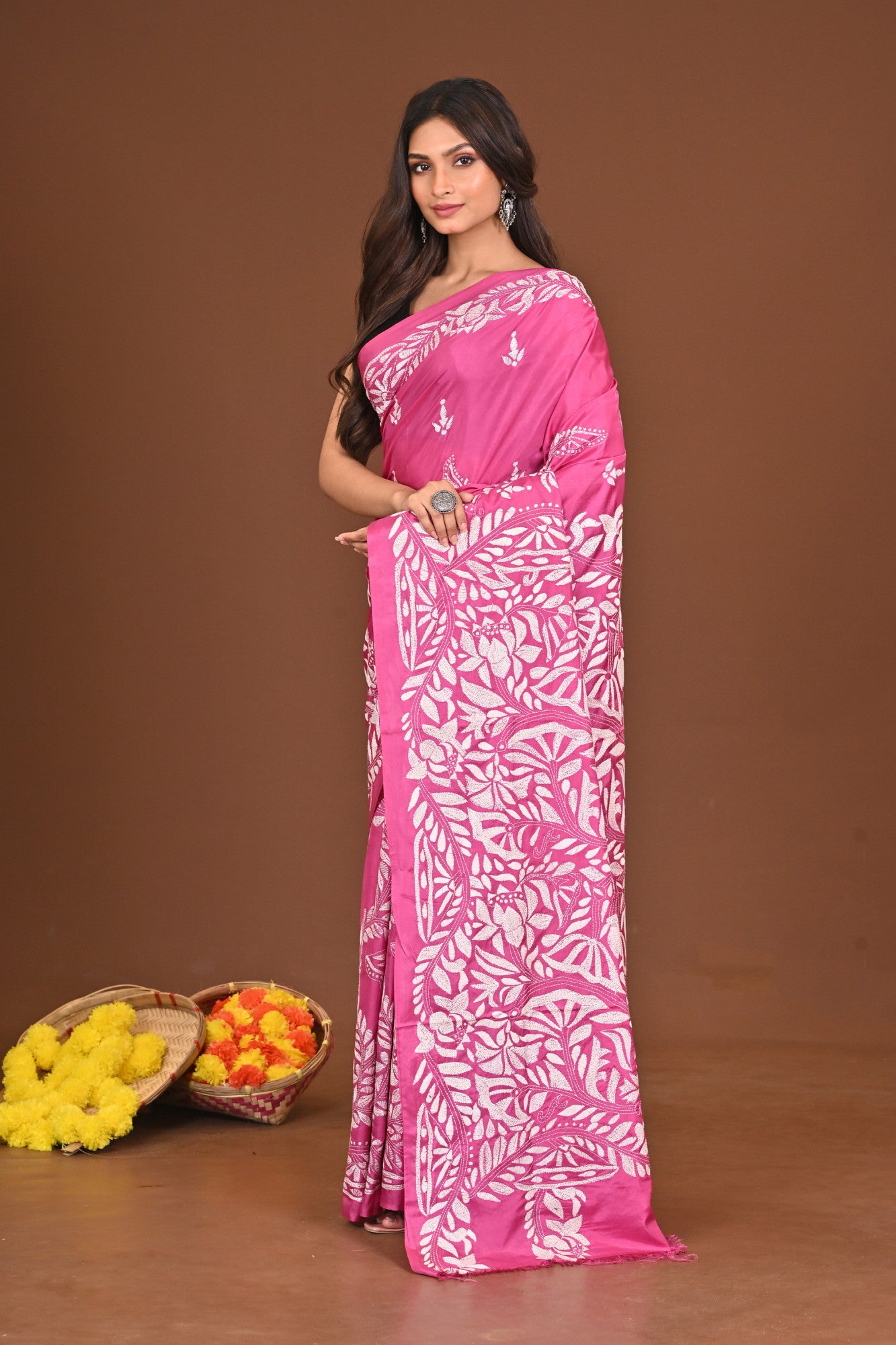 BHORERKOMOL BLENDED SILK KANTHA SAREE Thumbnail