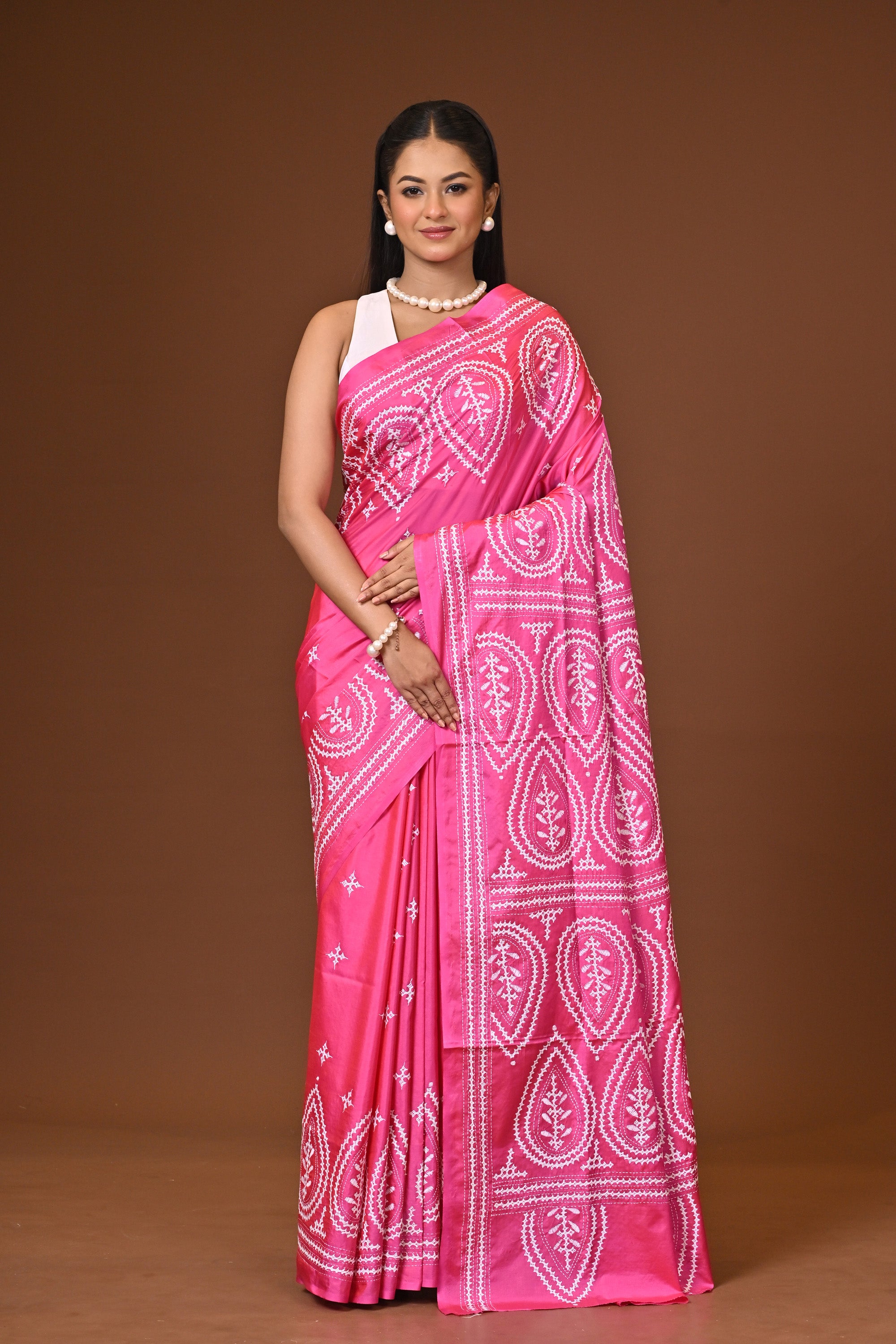 Blended Silk Kantha Saree Thumbnail