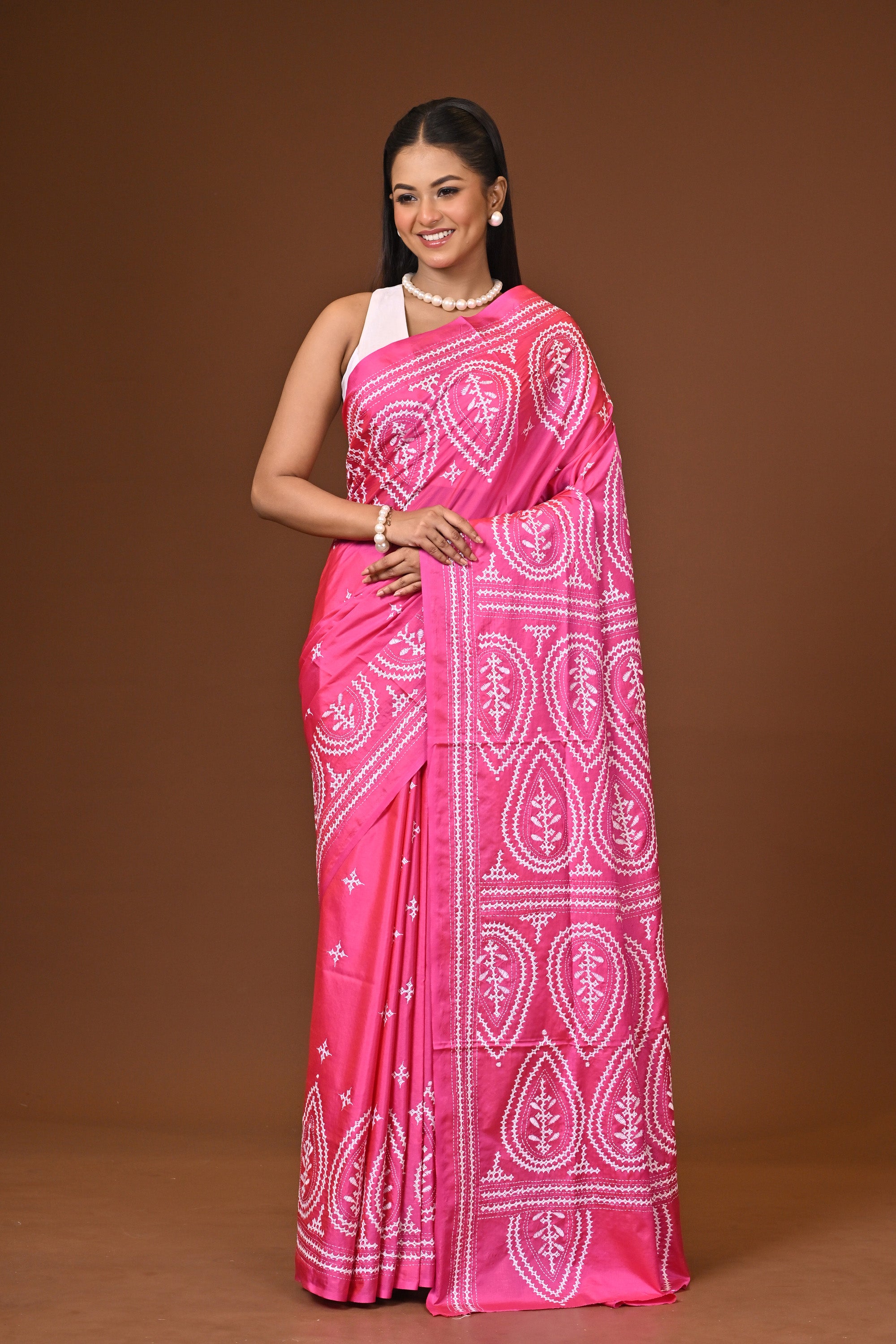 Blended Silk Kantha Saree Thumbnail