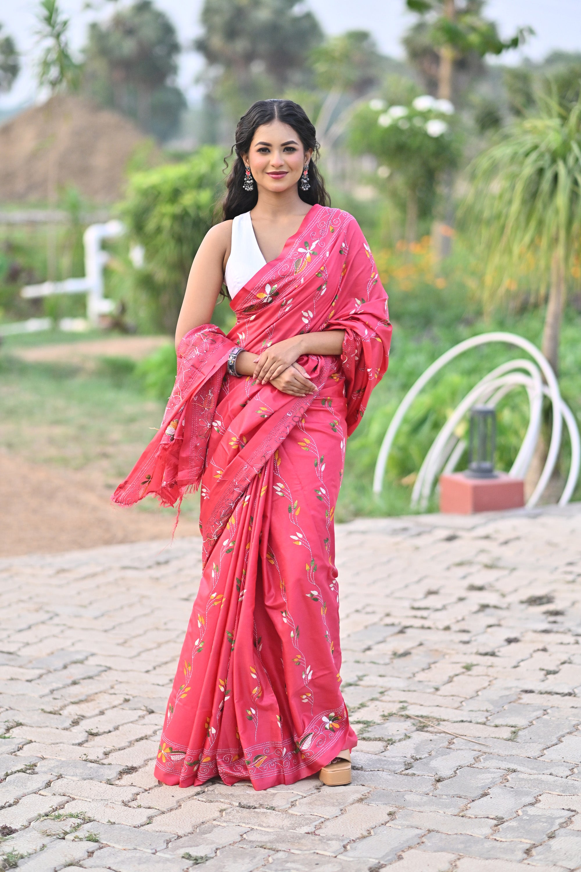 Blended Silk Kantha Saree