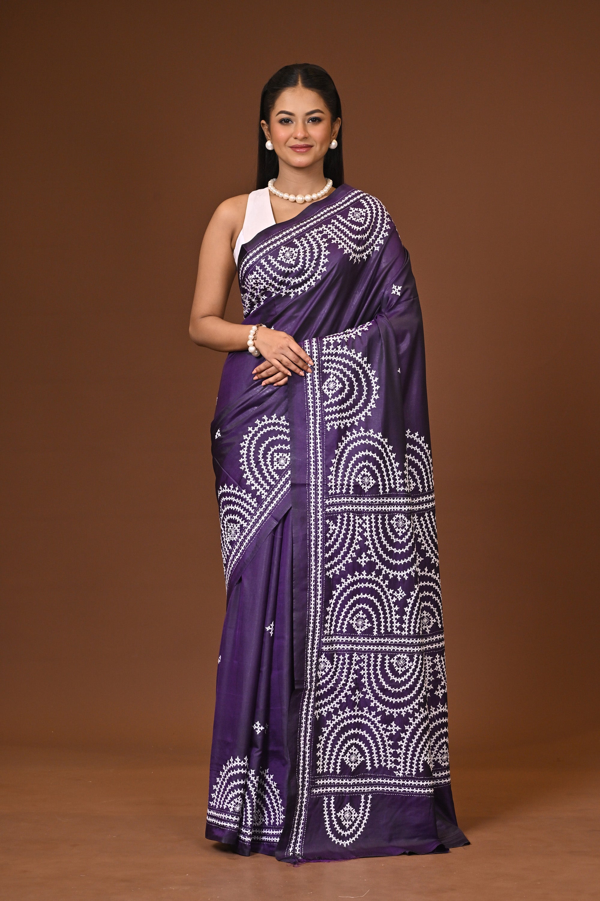 Blended Silk Kantha Saree Thumbnail