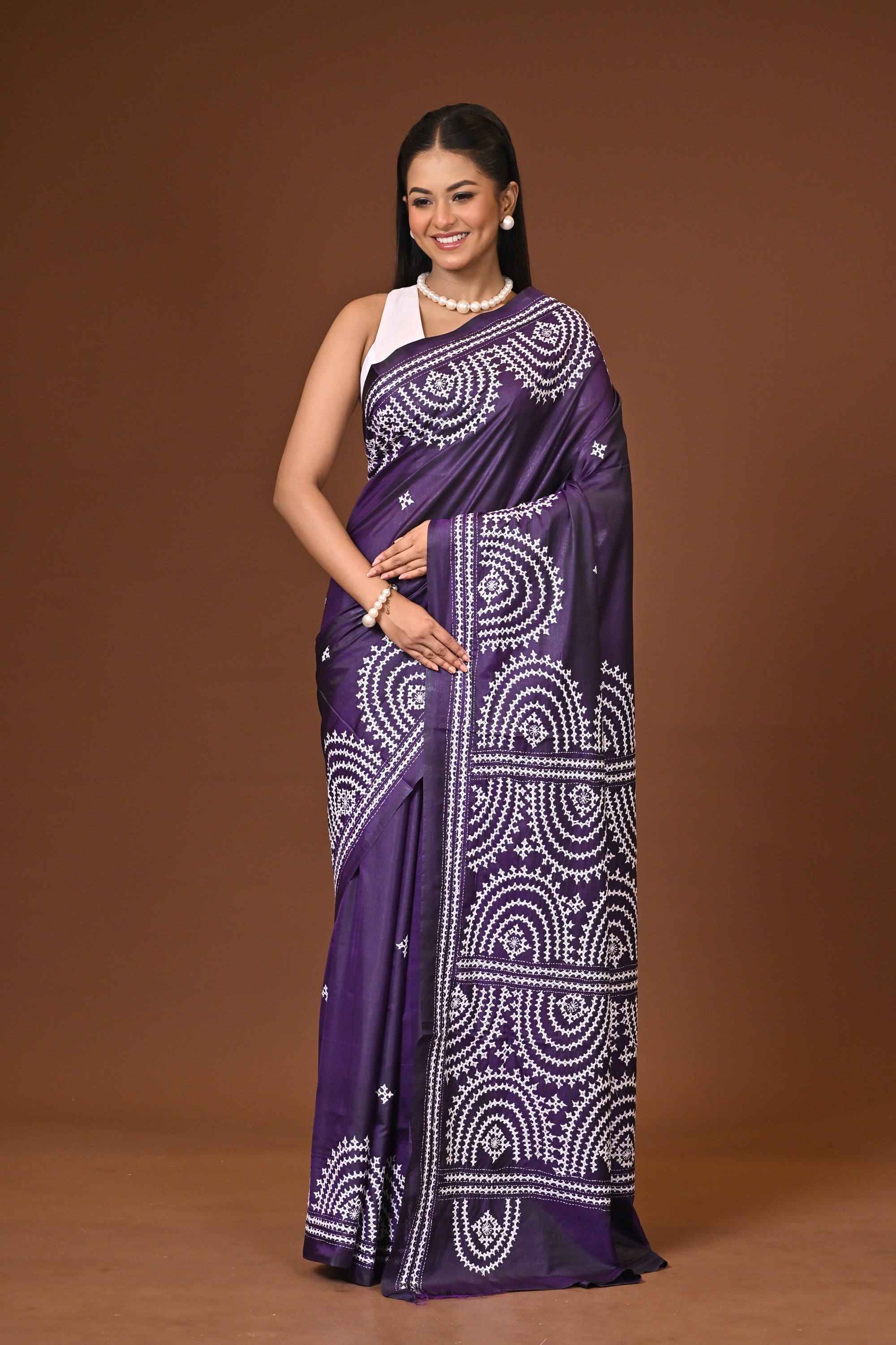 Blended Silk Kantha Saree