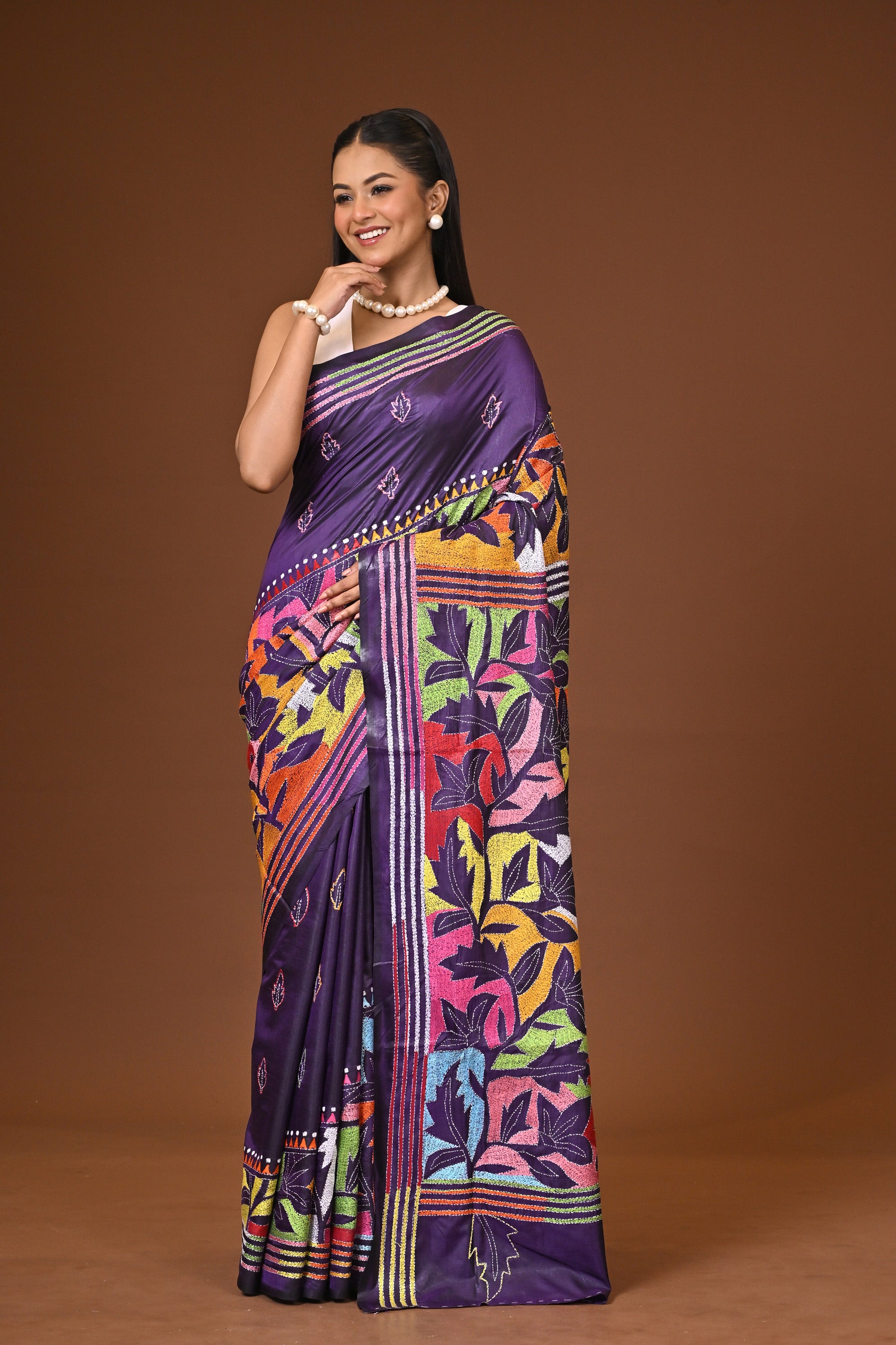 Blended Silk Kantha Saree Thumbnail