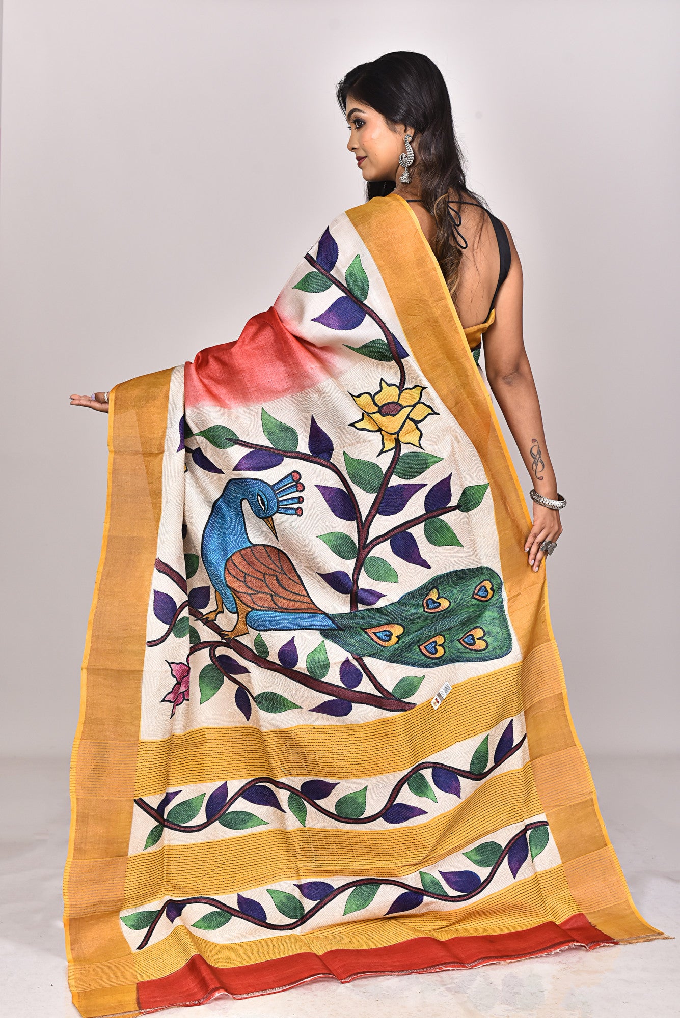 GACHI HANDPRINT KANTHA SAREE Thumbnail
