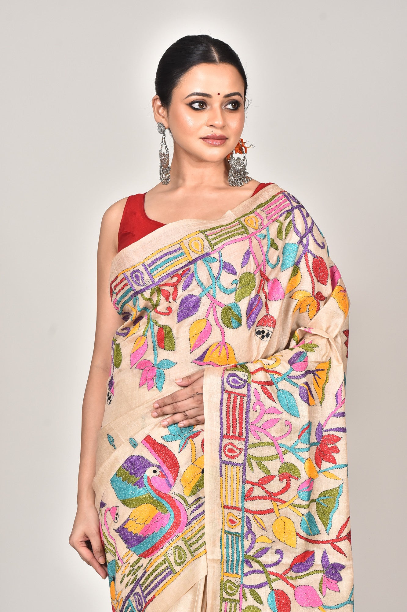 GACHI SILK KANTHA SAREE Thumbnail