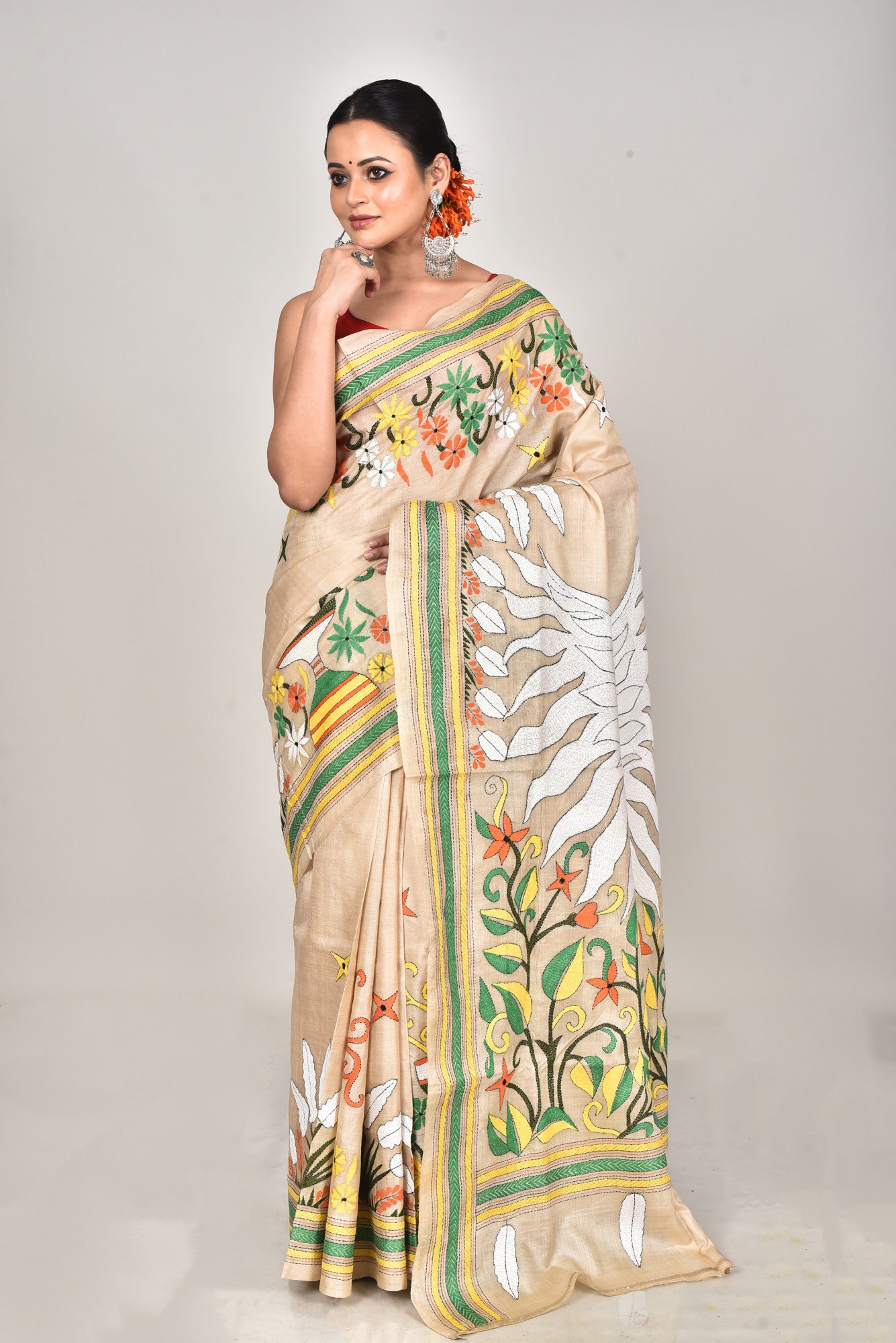 GACHI SILK KANTHA SAREE Thumbnail
