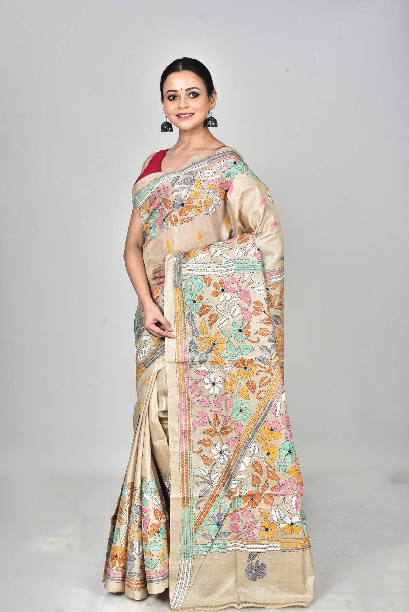 GACHI SILK KANTHA SAREE Thumbnail