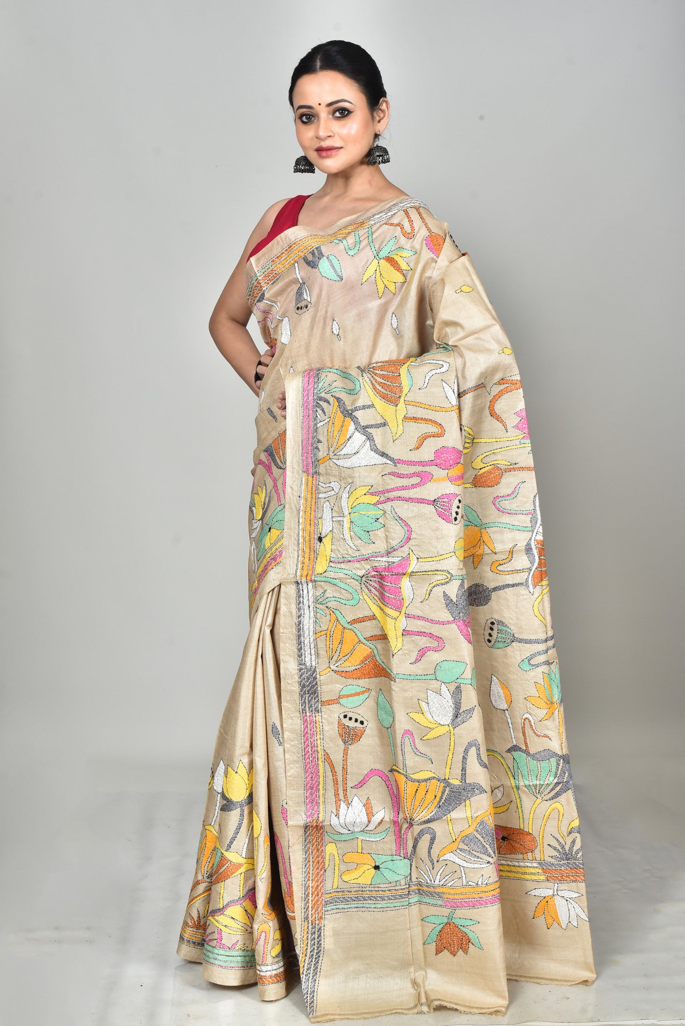 GACHI SILK KANTHA SAREE Thumbnail