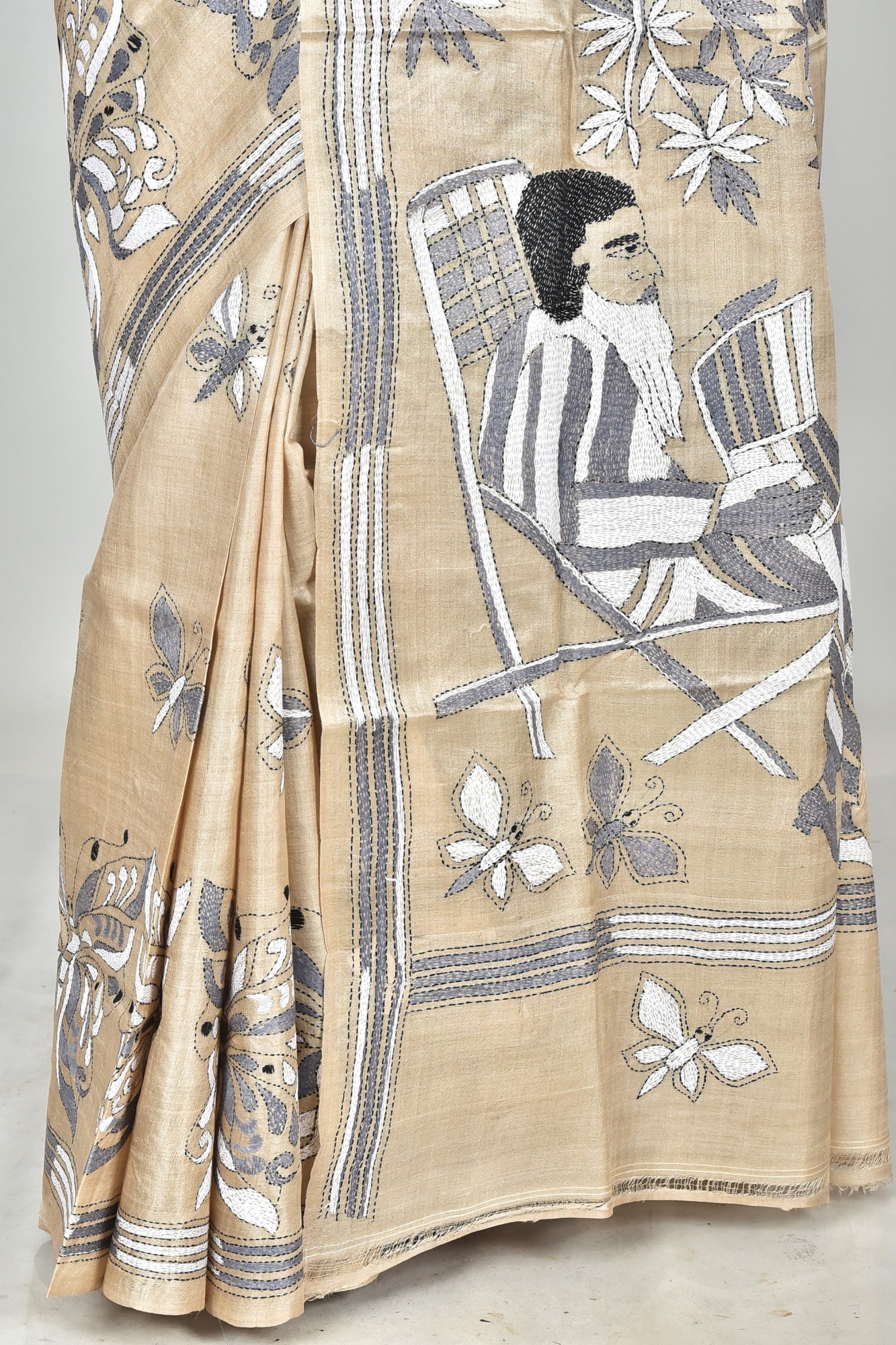 PURE SILK KANTHA SAREE