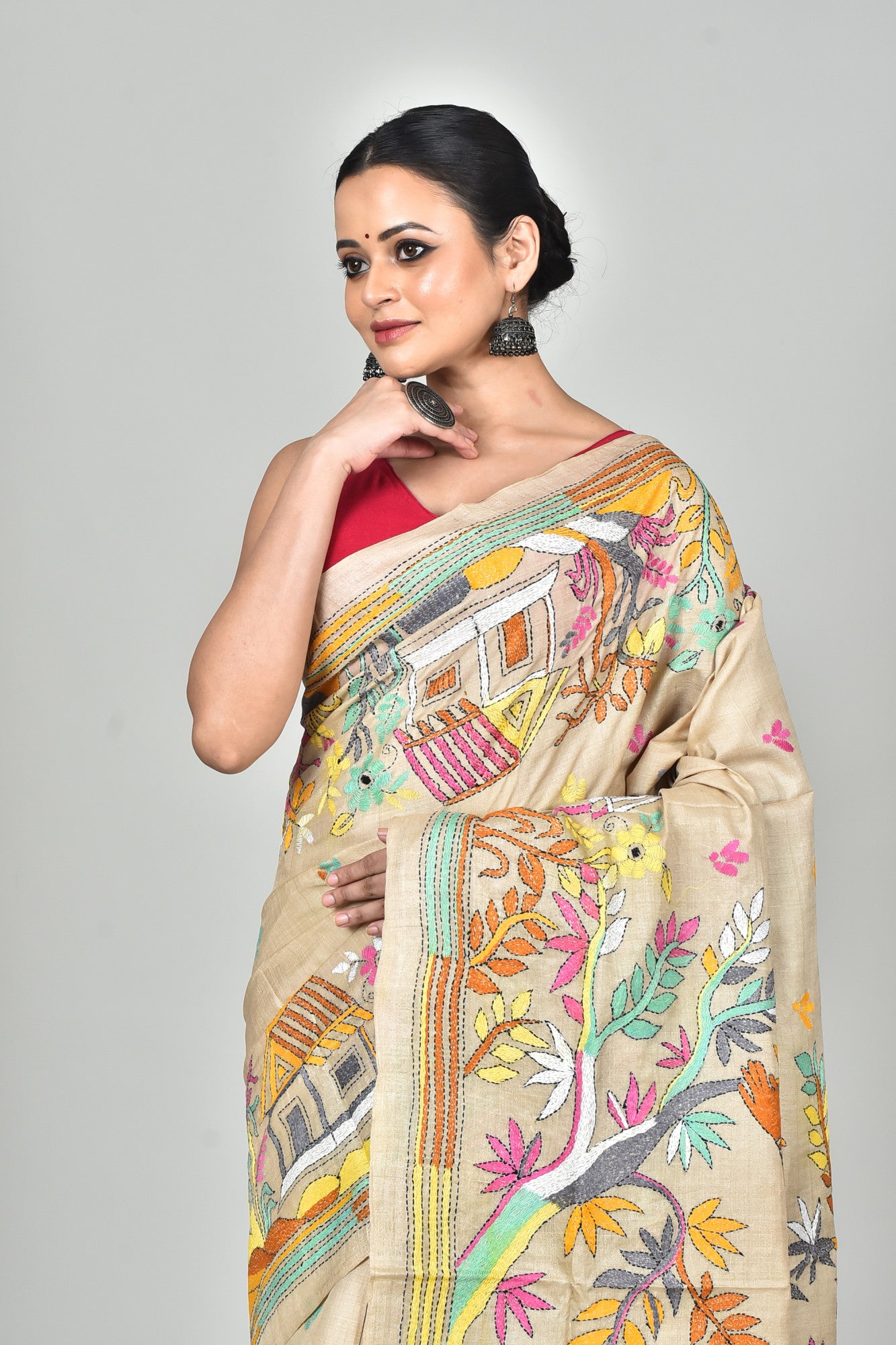 GACHI SILK KANTHA SAREE Thumbnail