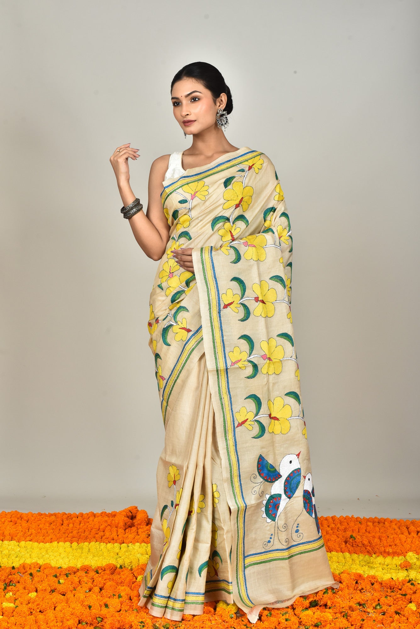 GACHI SILK KANTHA SAREE Thumbnail