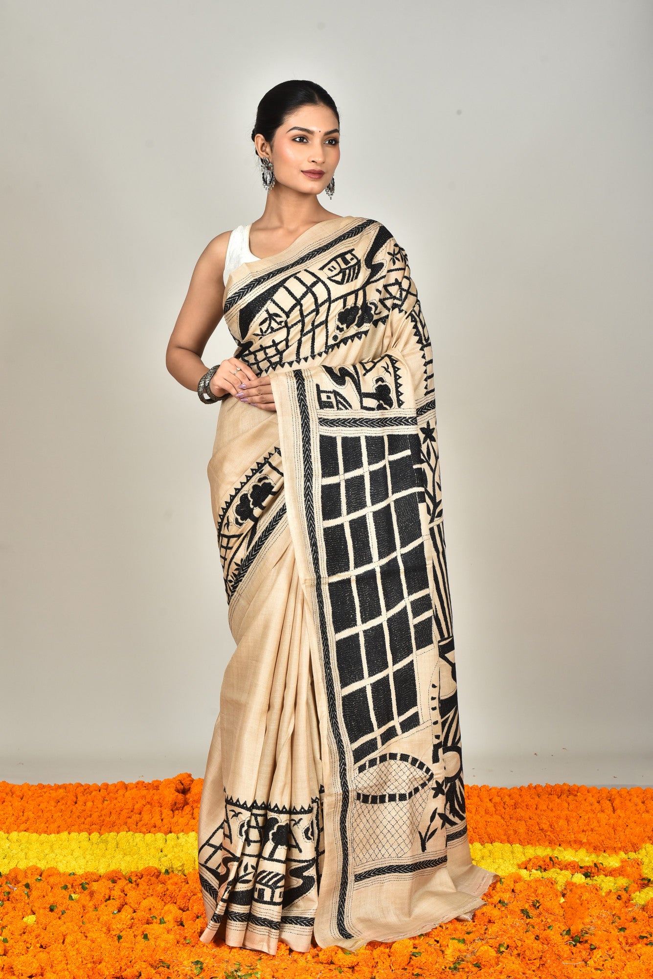 GACHI SILK KANTHA SAREE Thumbnail
