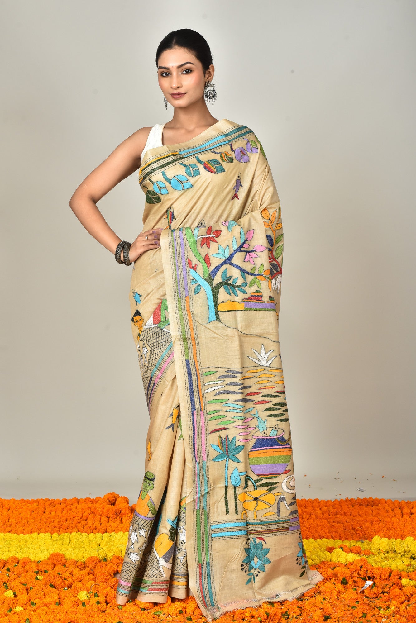 GACHI SILK KANTHA SAREE
