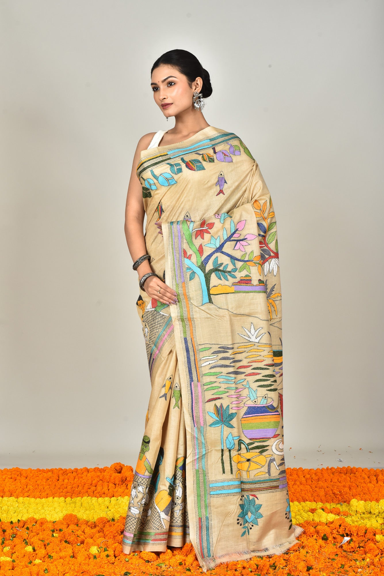 GACHI SILK KANTHA SAREE Thumbnail