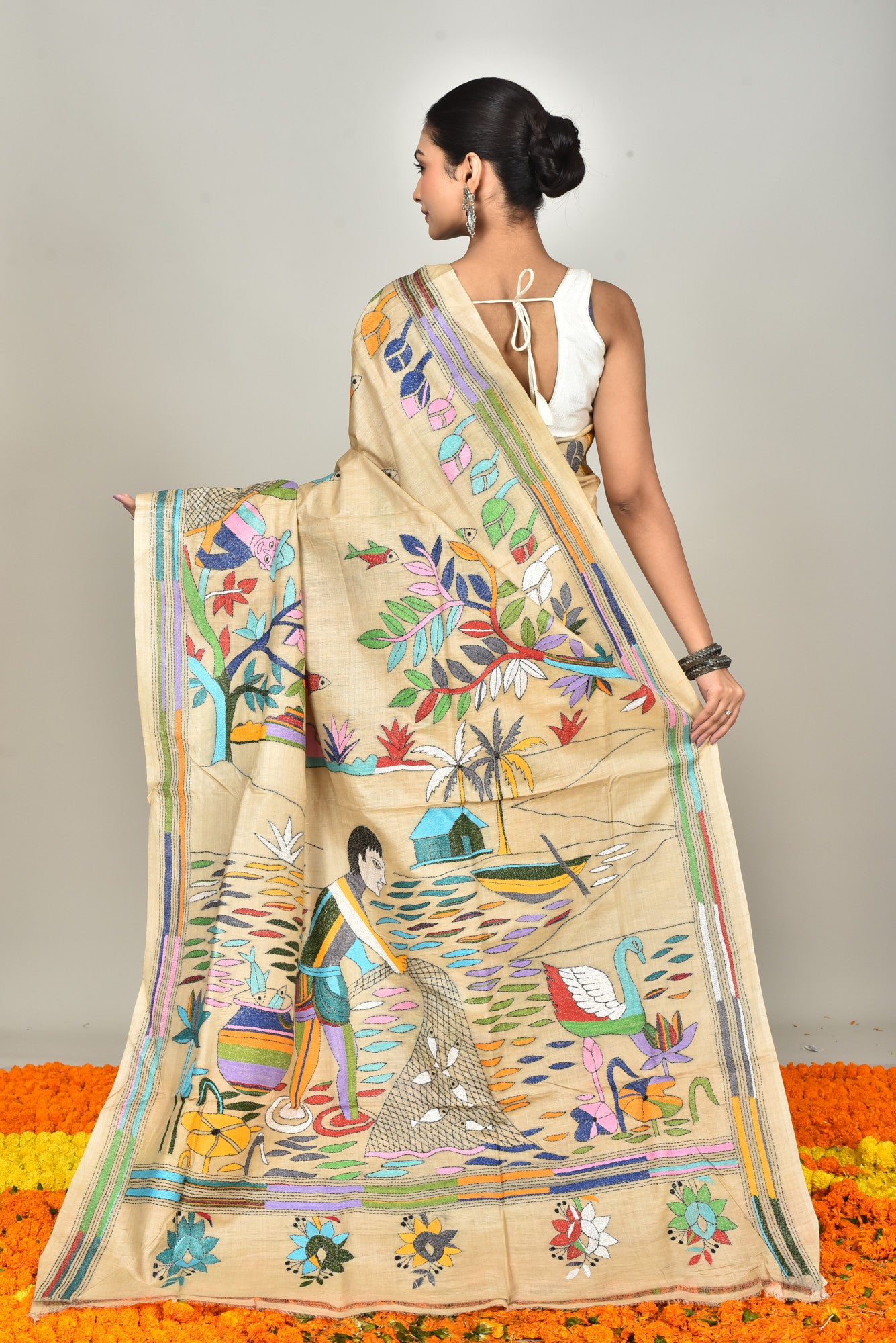 GACHI SILK KANTHA SAREE Thumbnail