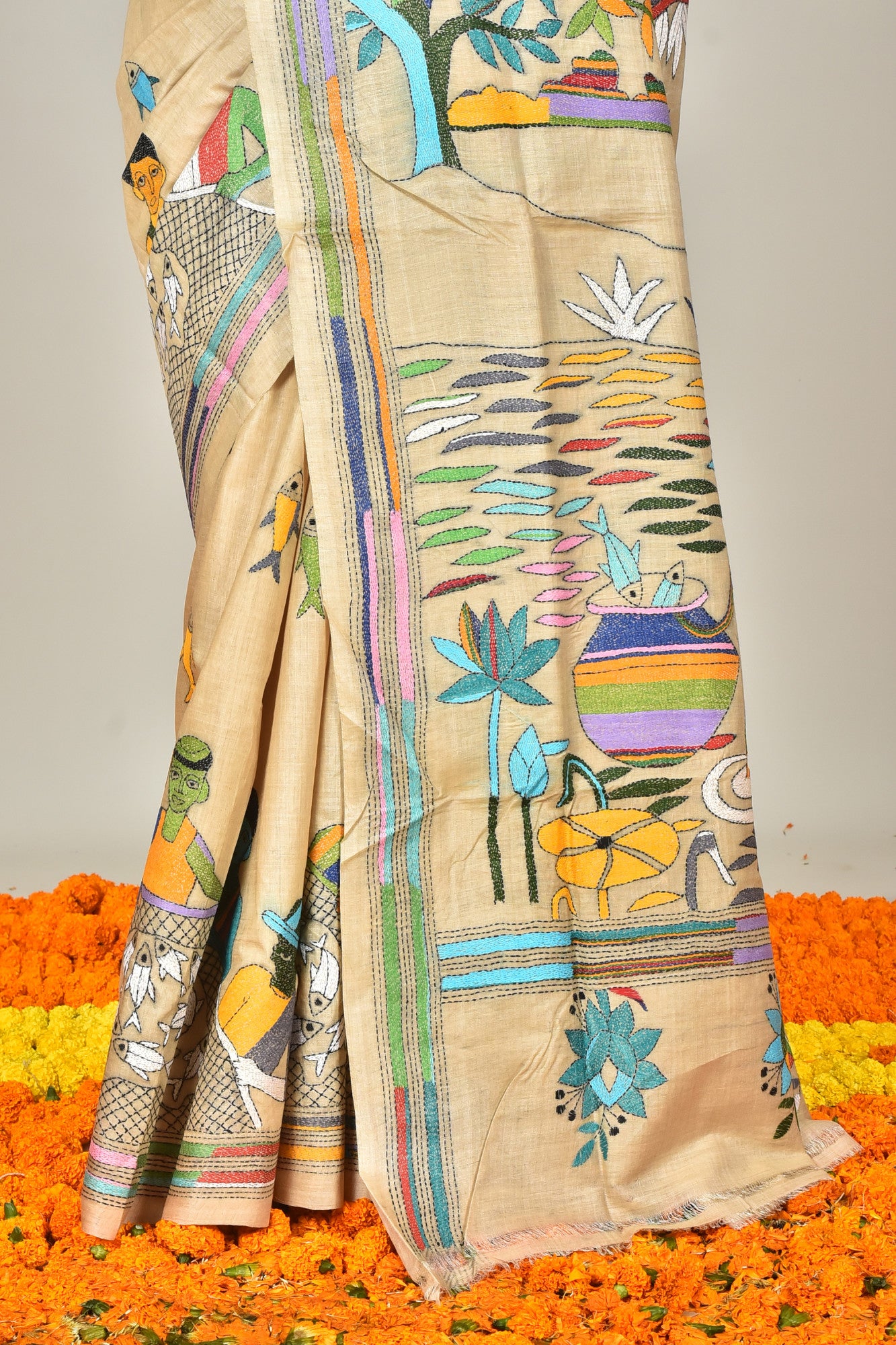 GACHI SILK KANTHA SAREE Thumbnail