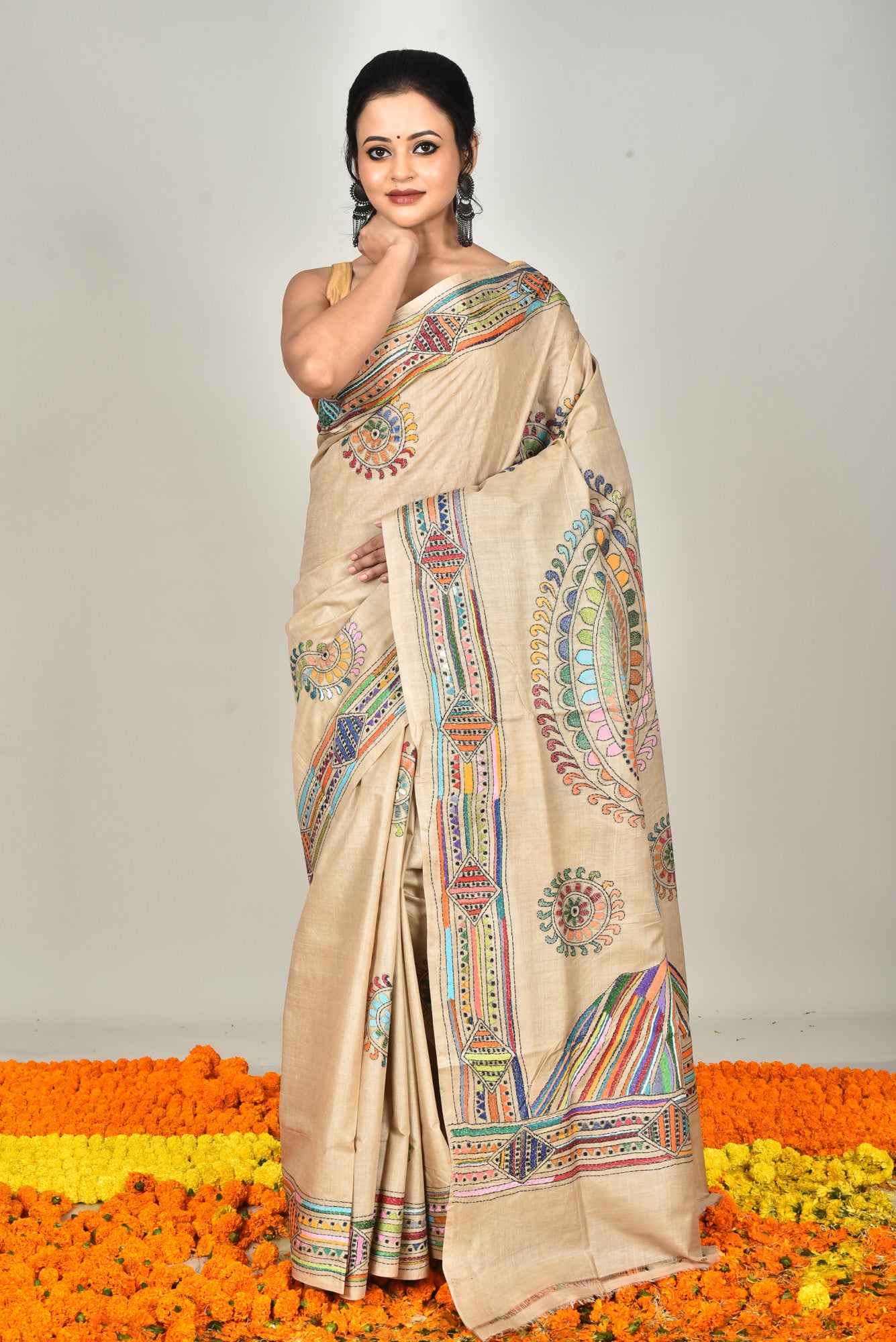 GACHI SILK KANTHA SAREE Thumbnail