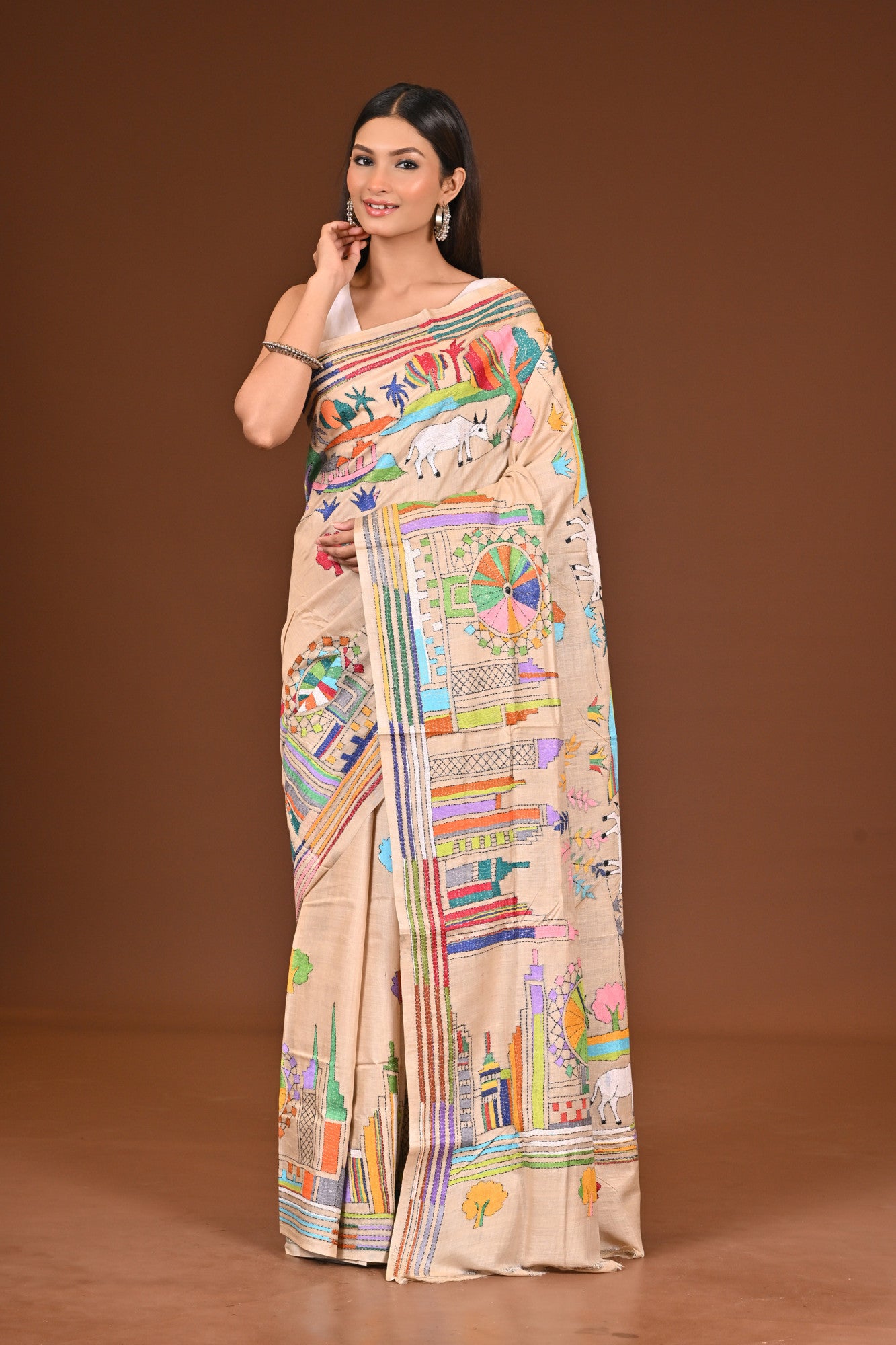GACHI SILK KANTHA SAREE Thumbnail