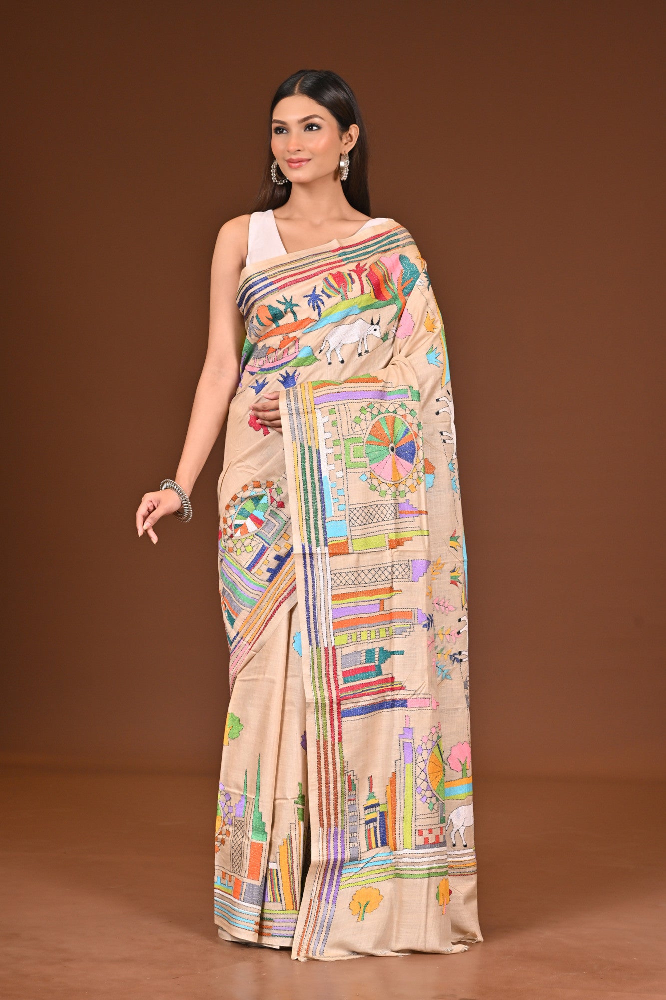 GACHI SILK KANTHA SAREE Thumbnail