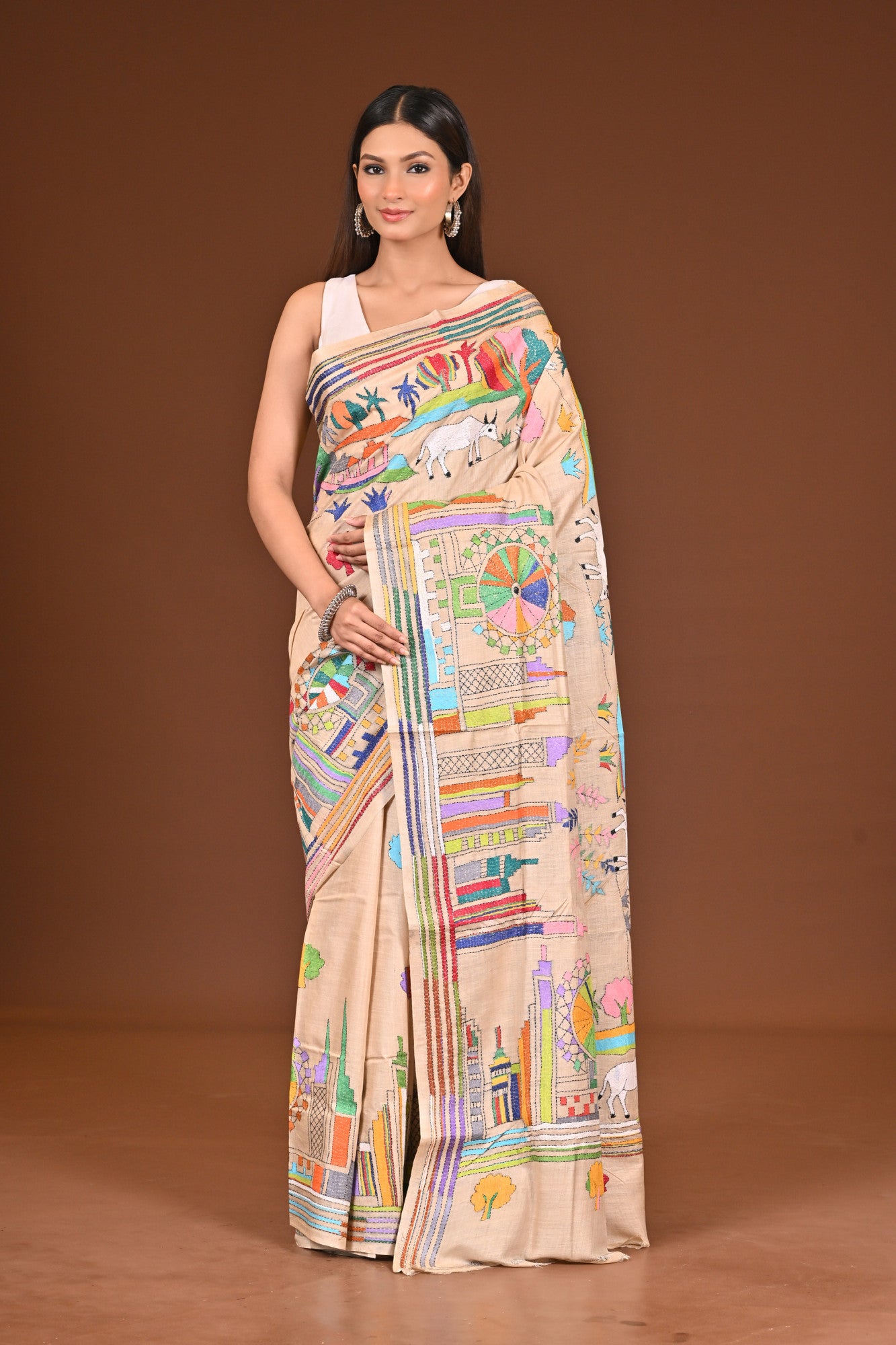 GACHI SILK KANTHA SAREE Thumbnail