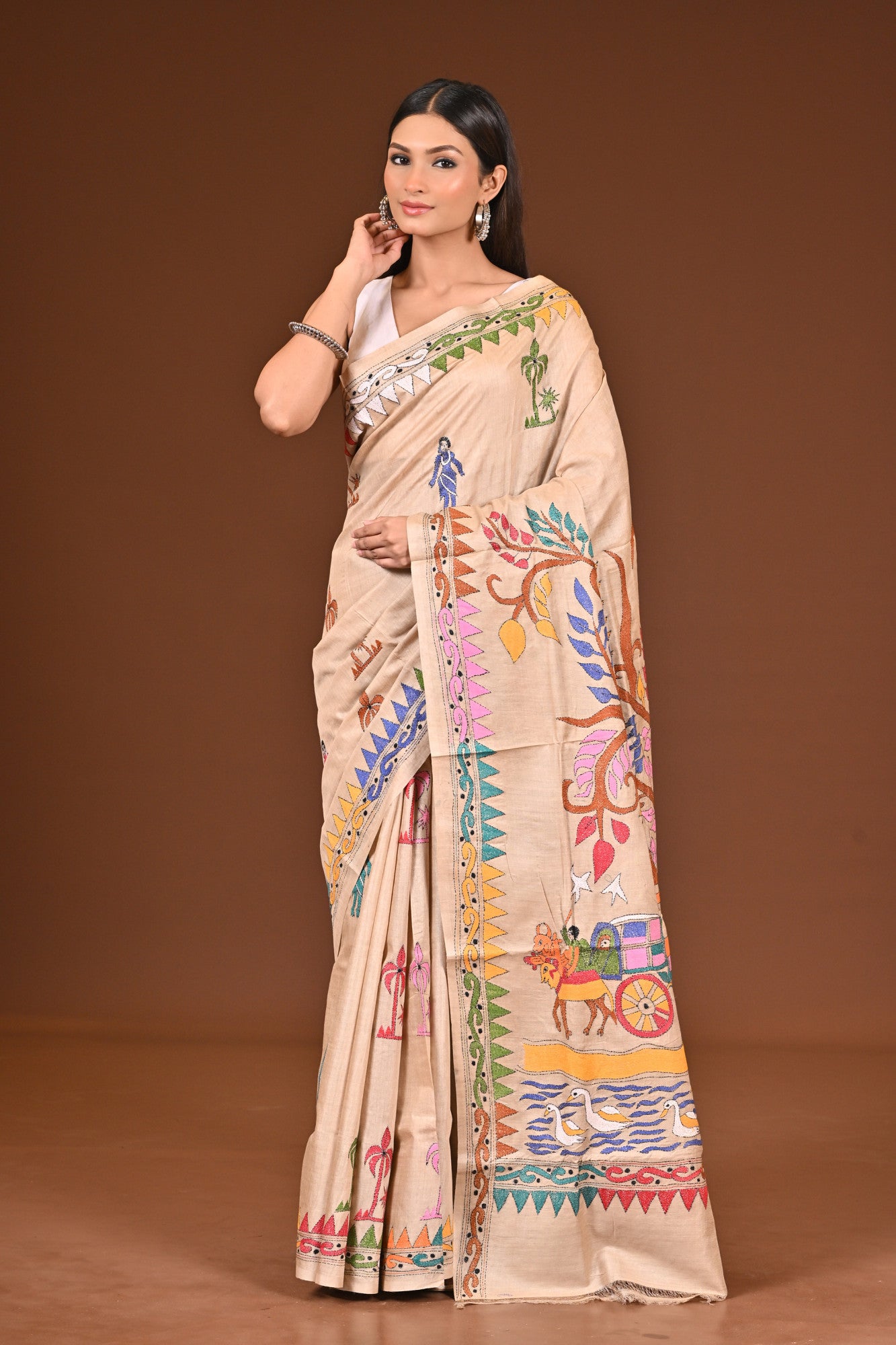 GACHI SILK KANTHA SAREE Thumbnail