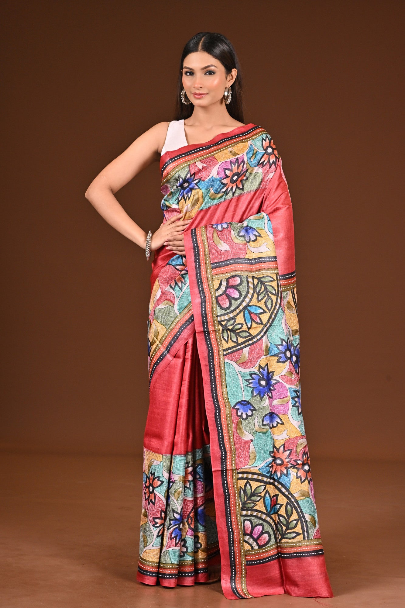 GACHI SILK KANTHA SAREE Thumbnail