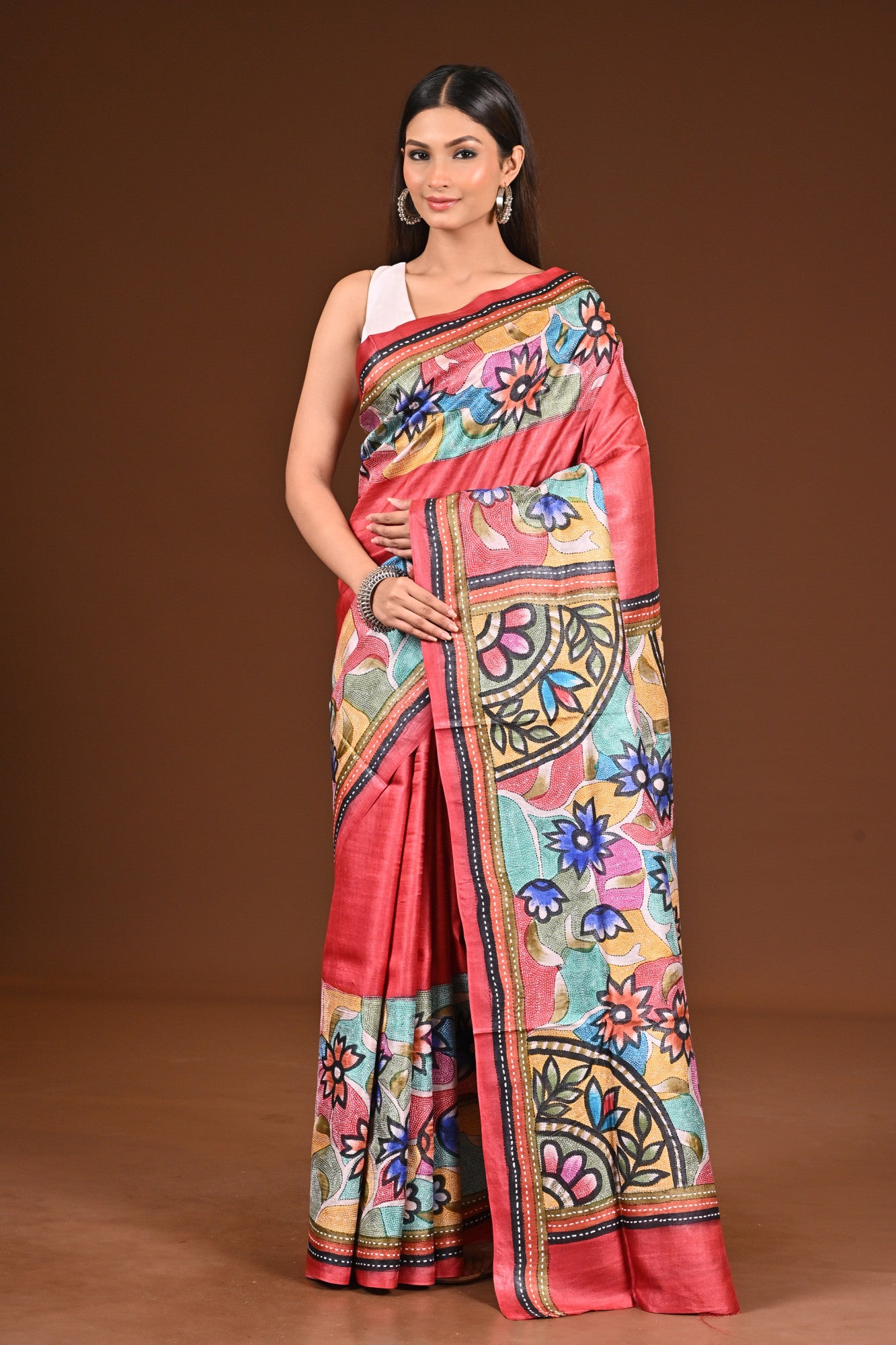 GACHI SILK KANTHA SAREE Thumbnail