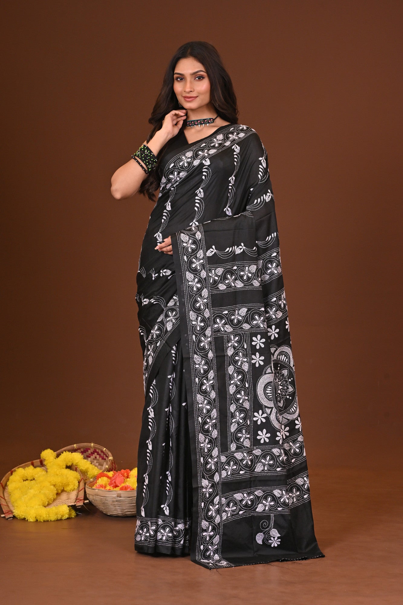 Gahana Blended Silk Kantha Saree
