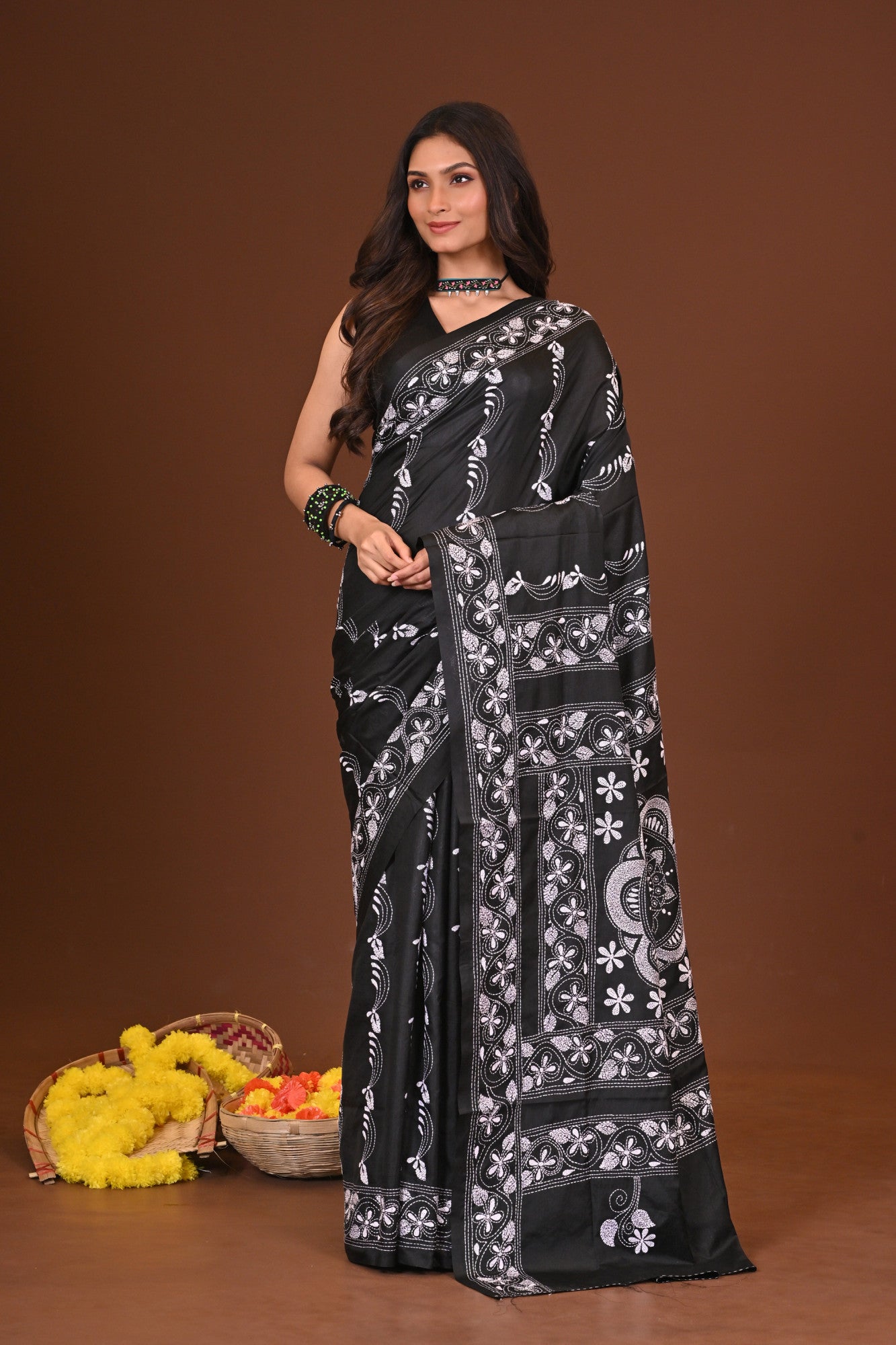 Gahana Blended Silk Kantha Saree Thumbnail