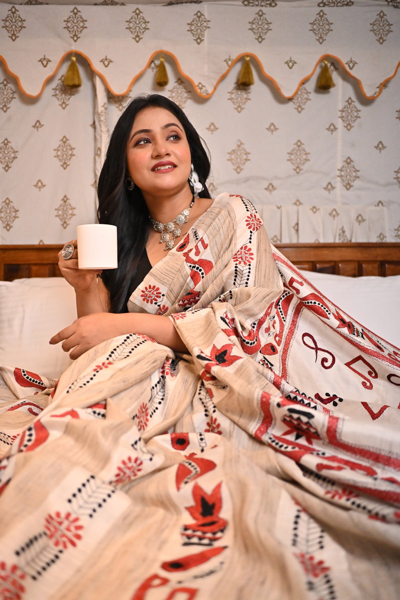 JAGANMATA GACHI SILK KANTHA SAREE Thumbnail