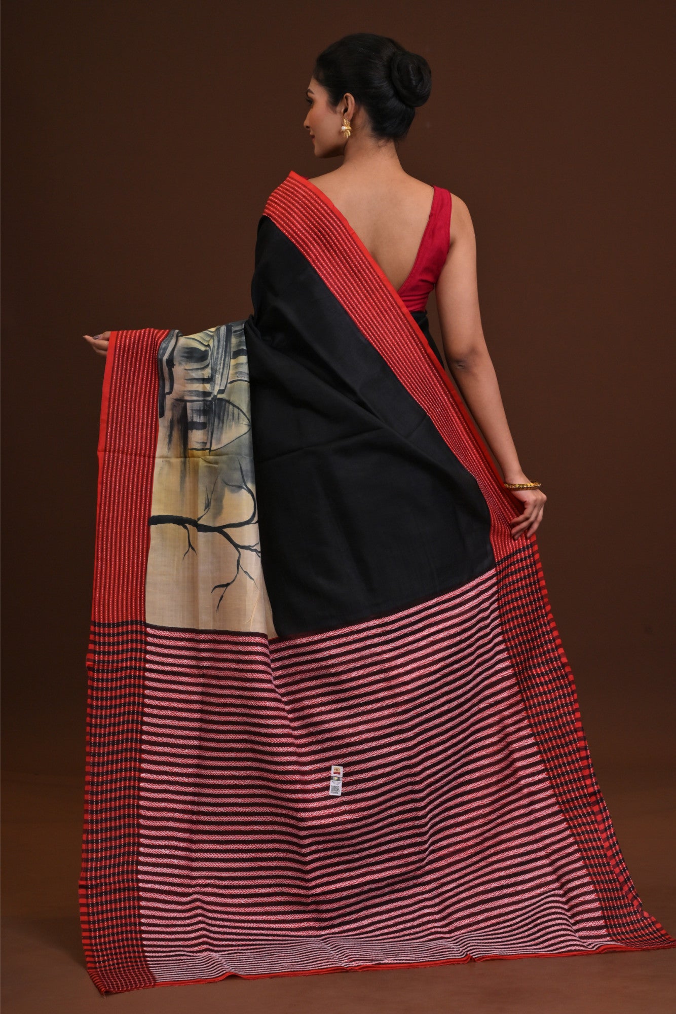 Pure Silk Kantha Stitch Saree
