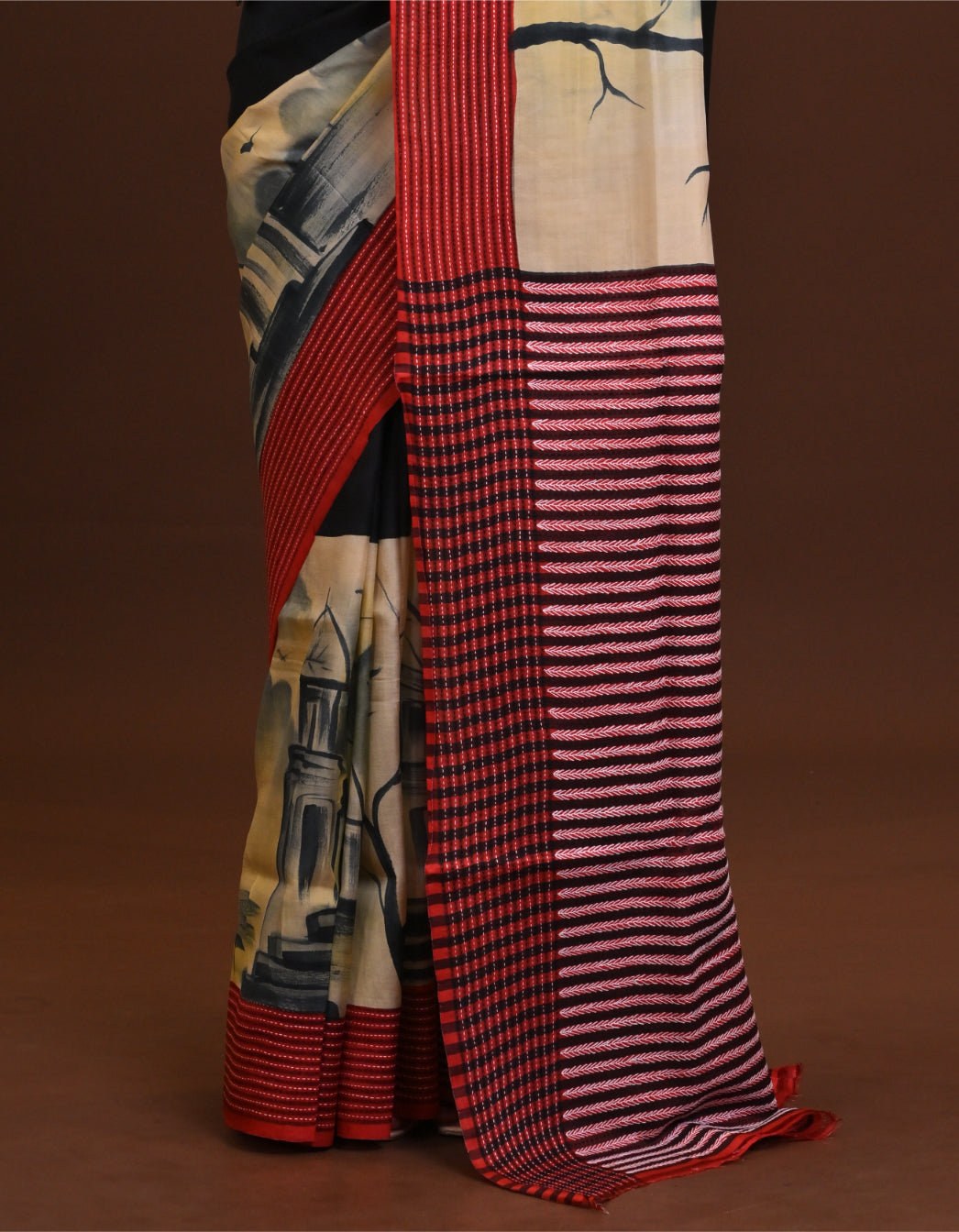 Pure Silk Kantha Stitch Saree Thumbnail