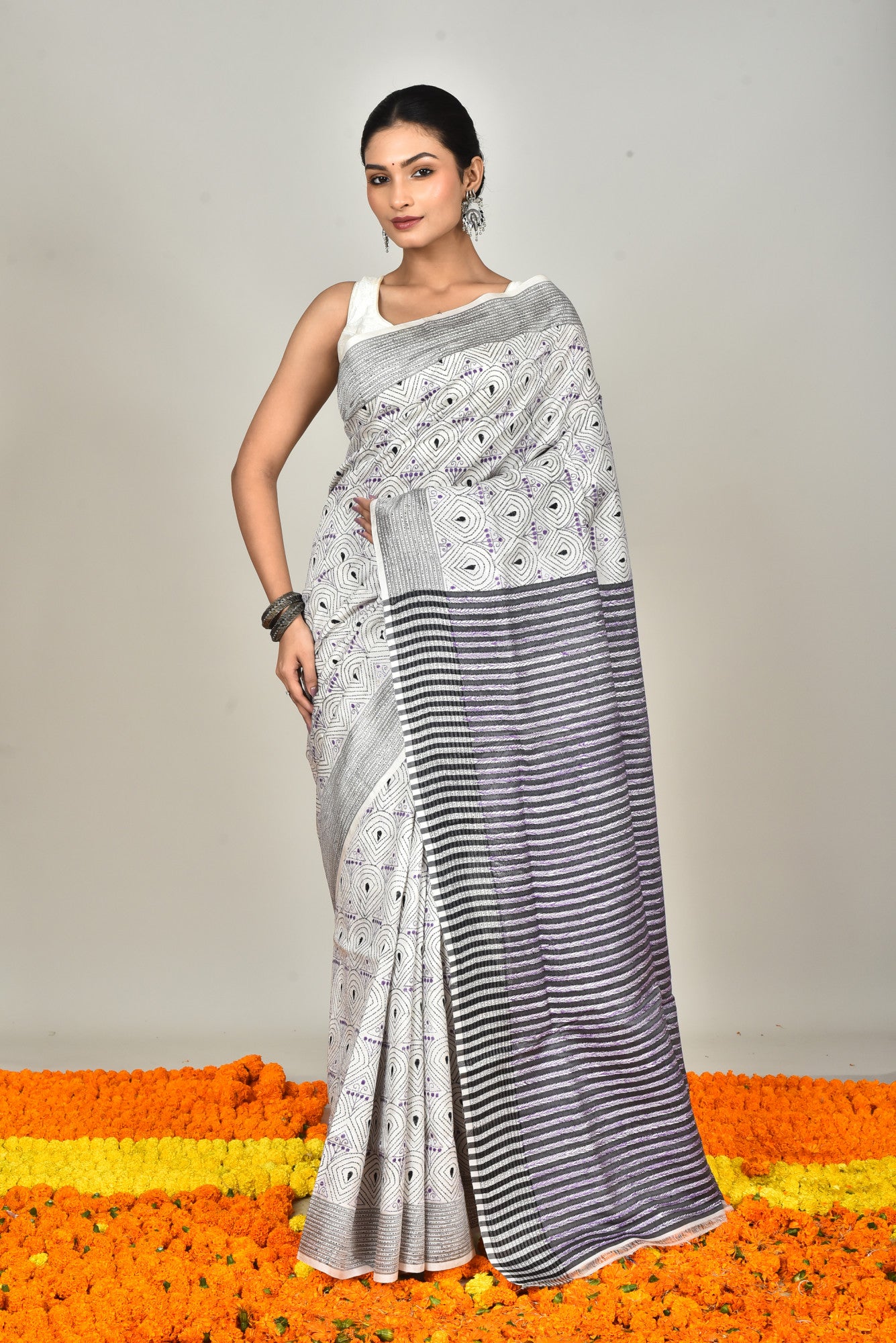 JALCHURI SILK KANTHA SAREE