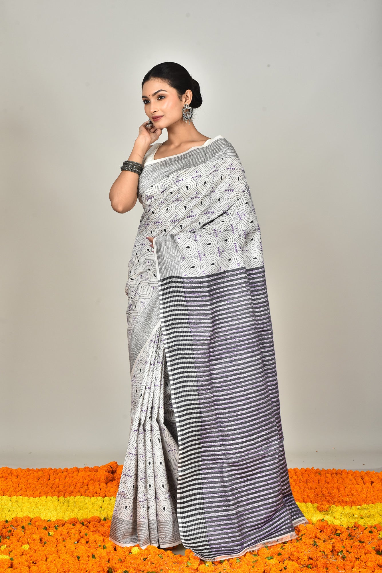 JALCHURI SILK KANTHA SAREE Thumbnail