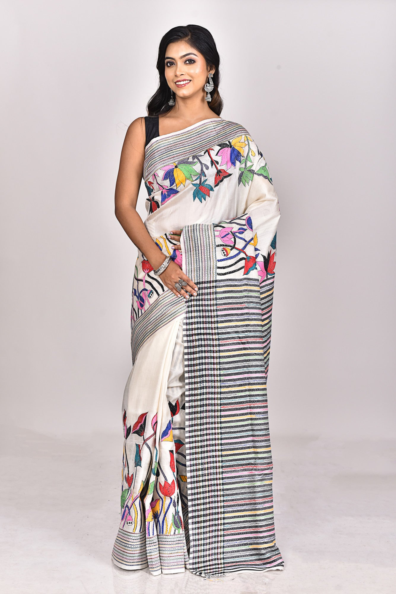 JALCHURI SILK KANTHA SAREE Thumbnail