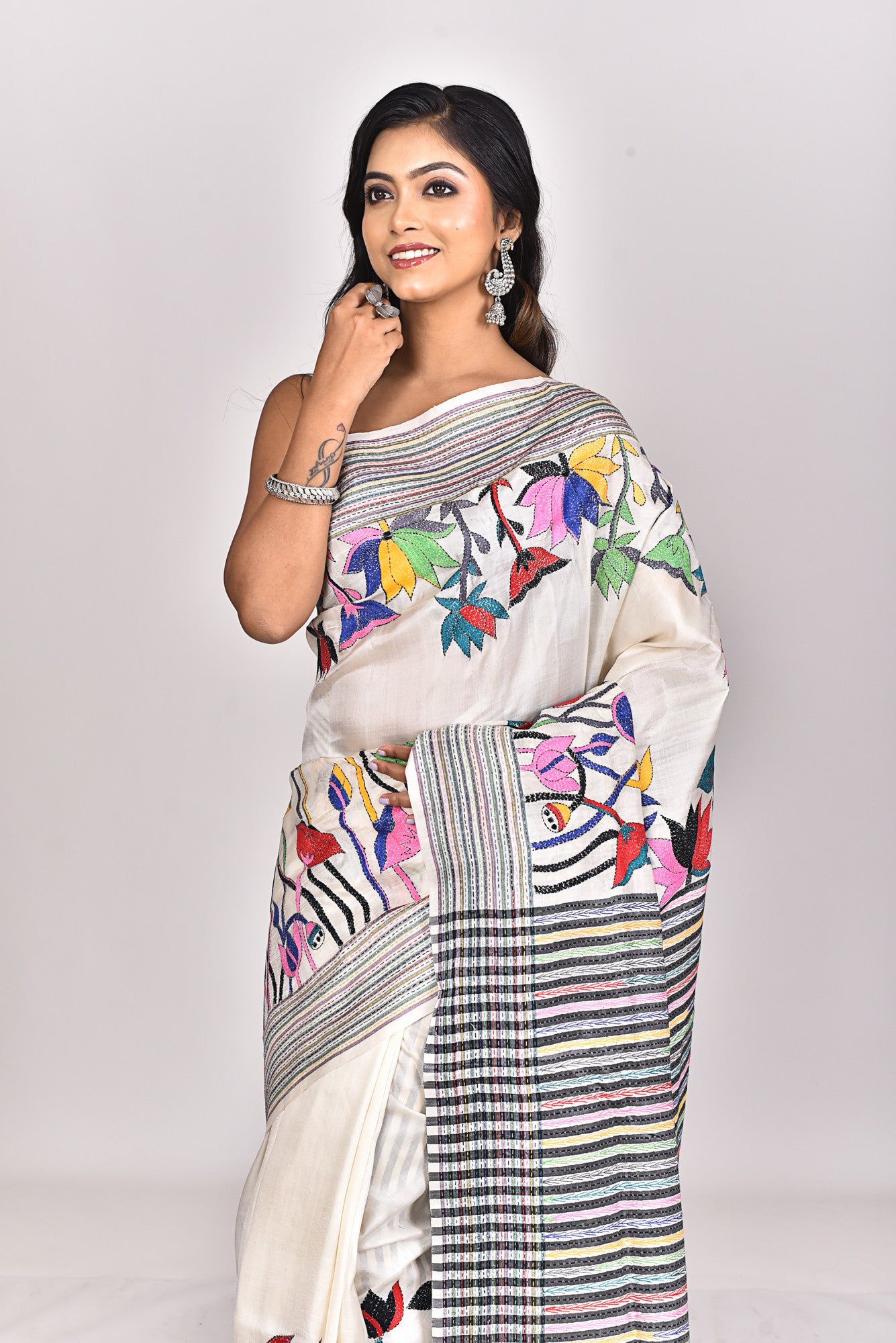 JALCHURI SILK KANTHA SAREE Thumbnail