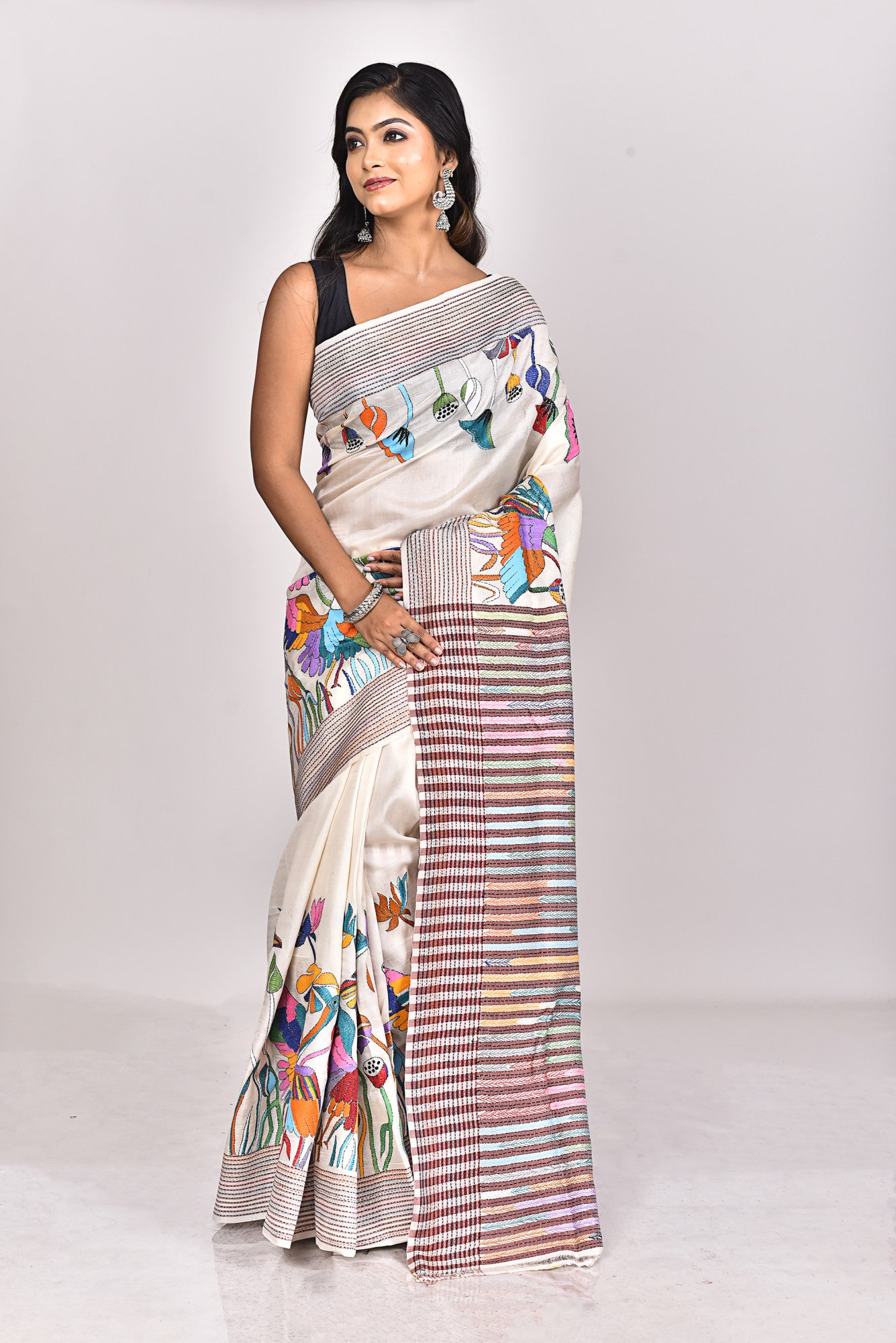JALCHURI SILK KANTHA SAREE Thumbnail