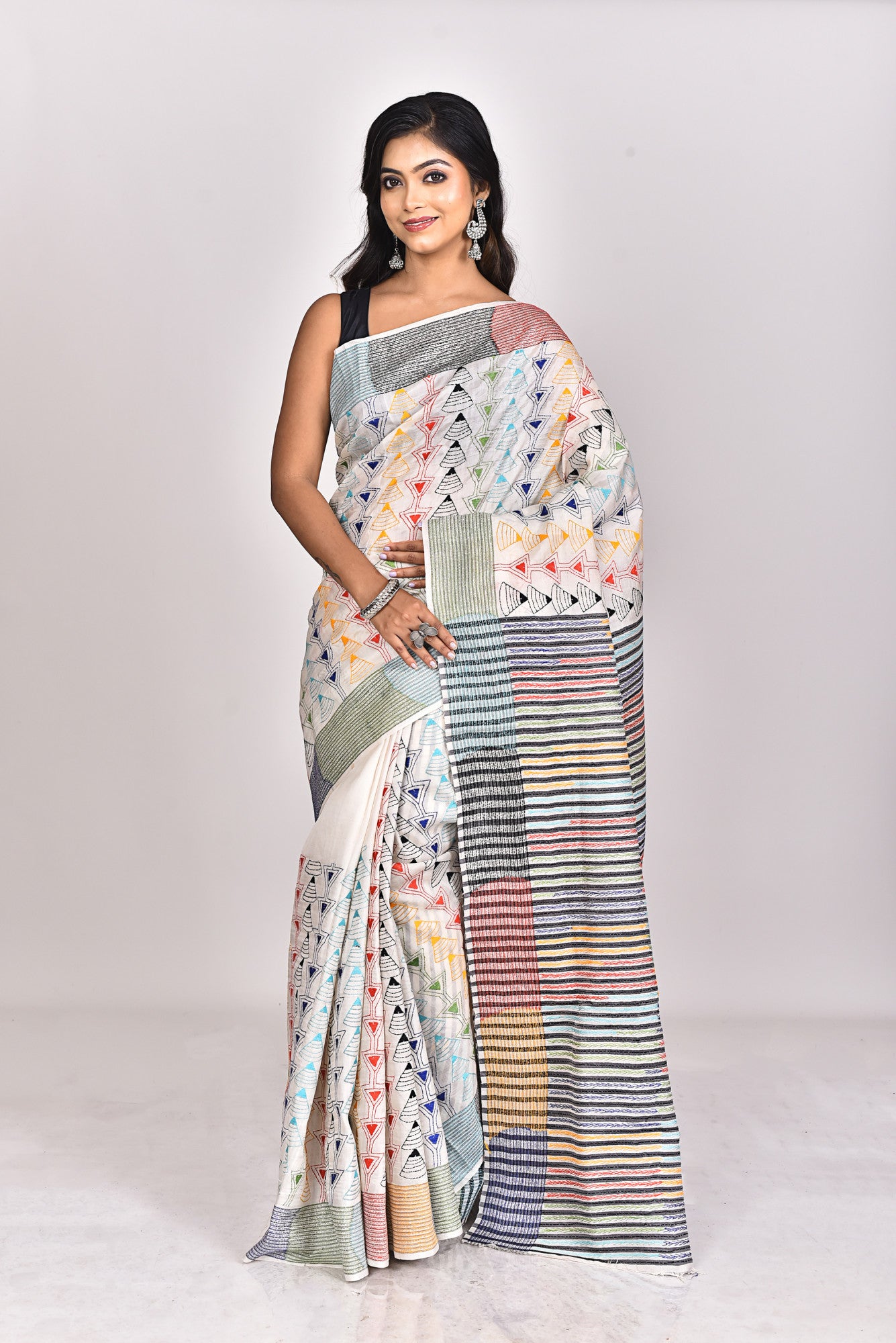JALCHURI SILK KANTHA SAREE