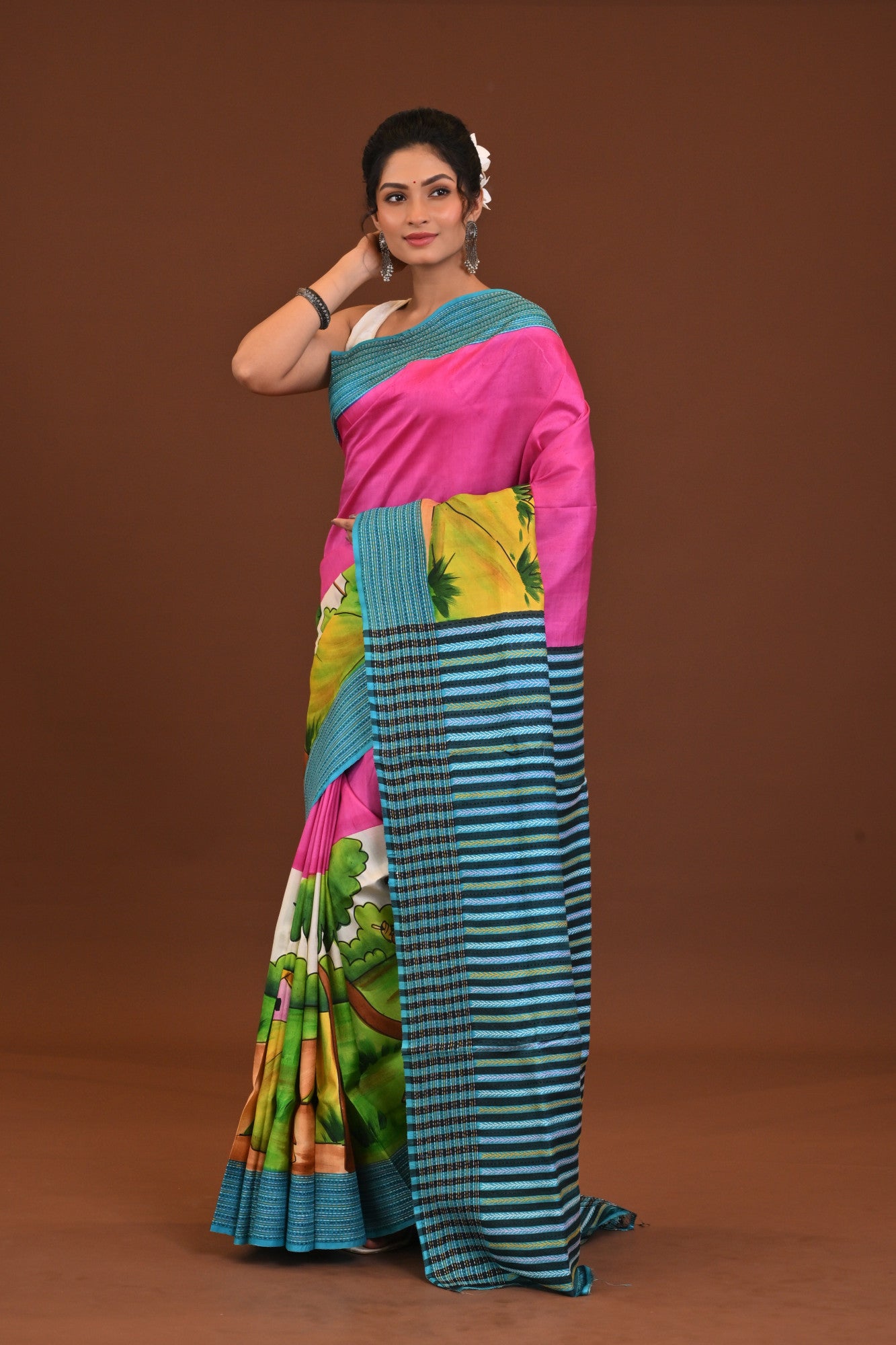 Jalchuri Silk Katha Saree