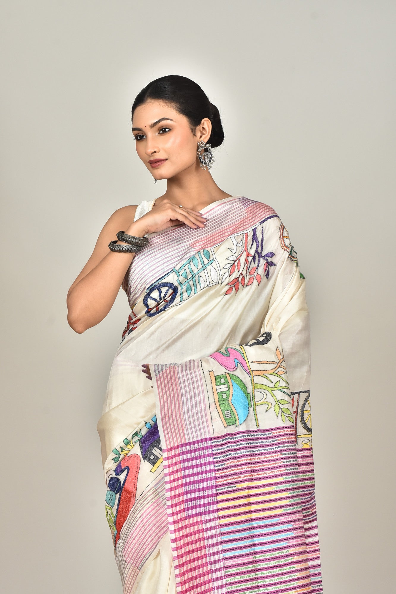 JALCHURI VORAT SILK KANTHA SAREE Thumbnail